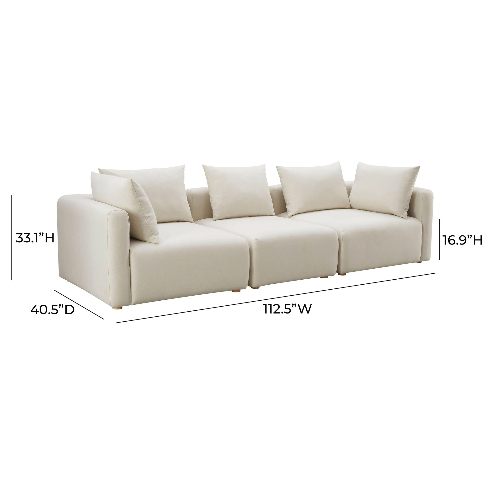 Hangover Cream Performance Linen Sofa - Image 7