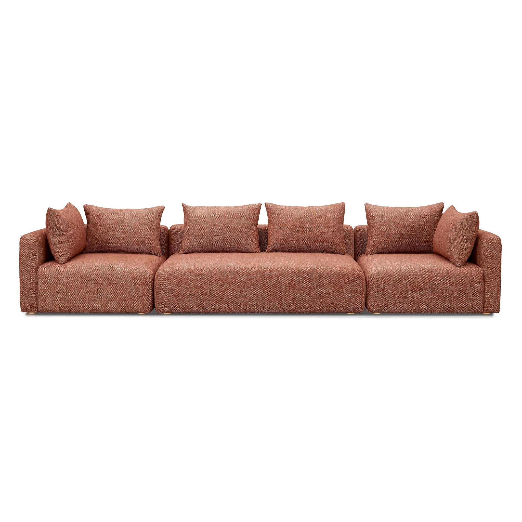 Hangover Sedona Red Textured Fabric 145 inch Long Sofa - Image 2