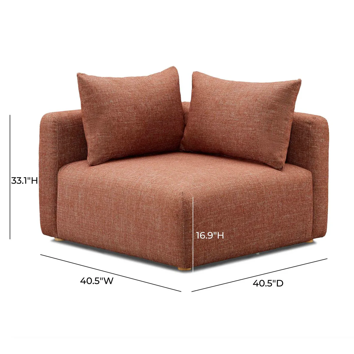 Hangover Sedona Red Textured Fabric Modular Corner Chair - Image 6
