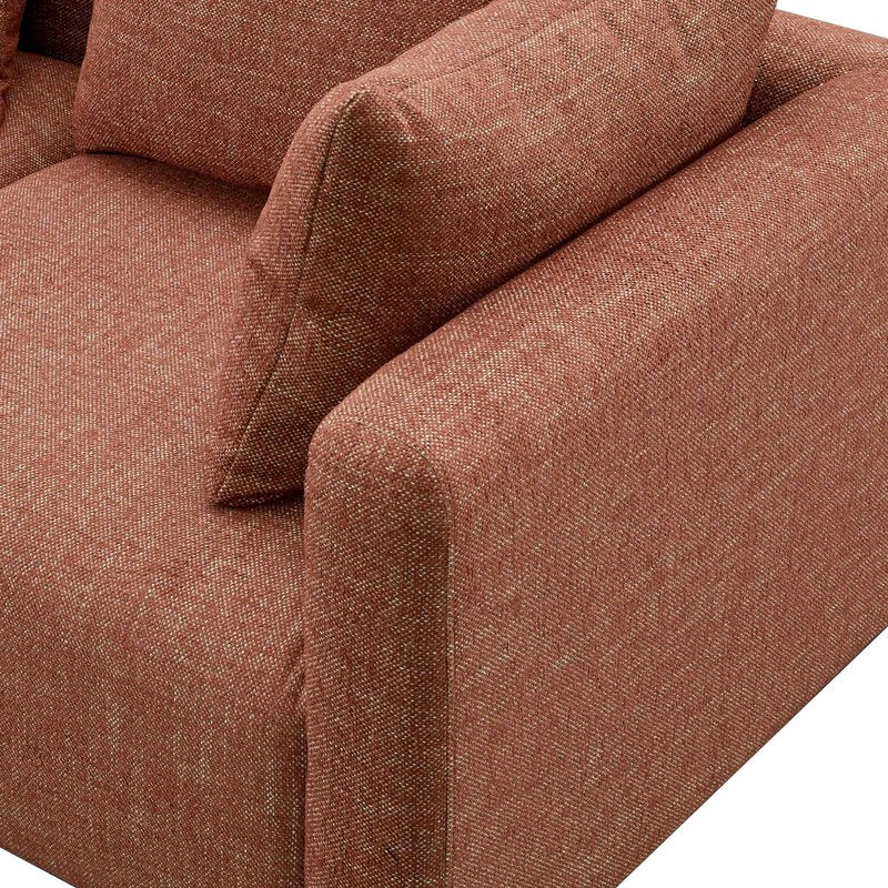 Hangover Sedona Red Textured Fabric Modular Loveseat - Image 5