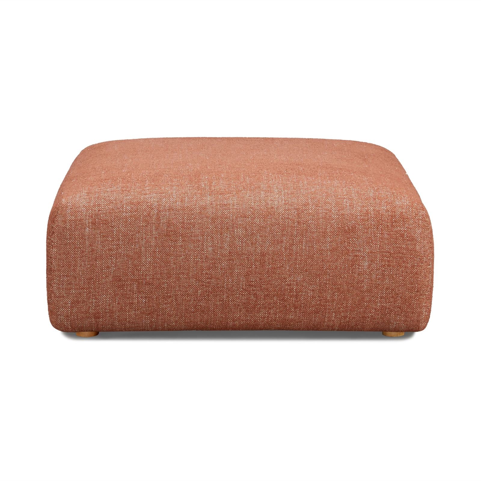 Hangover Sedona Red Textured Fabric Ottoman - Image 3