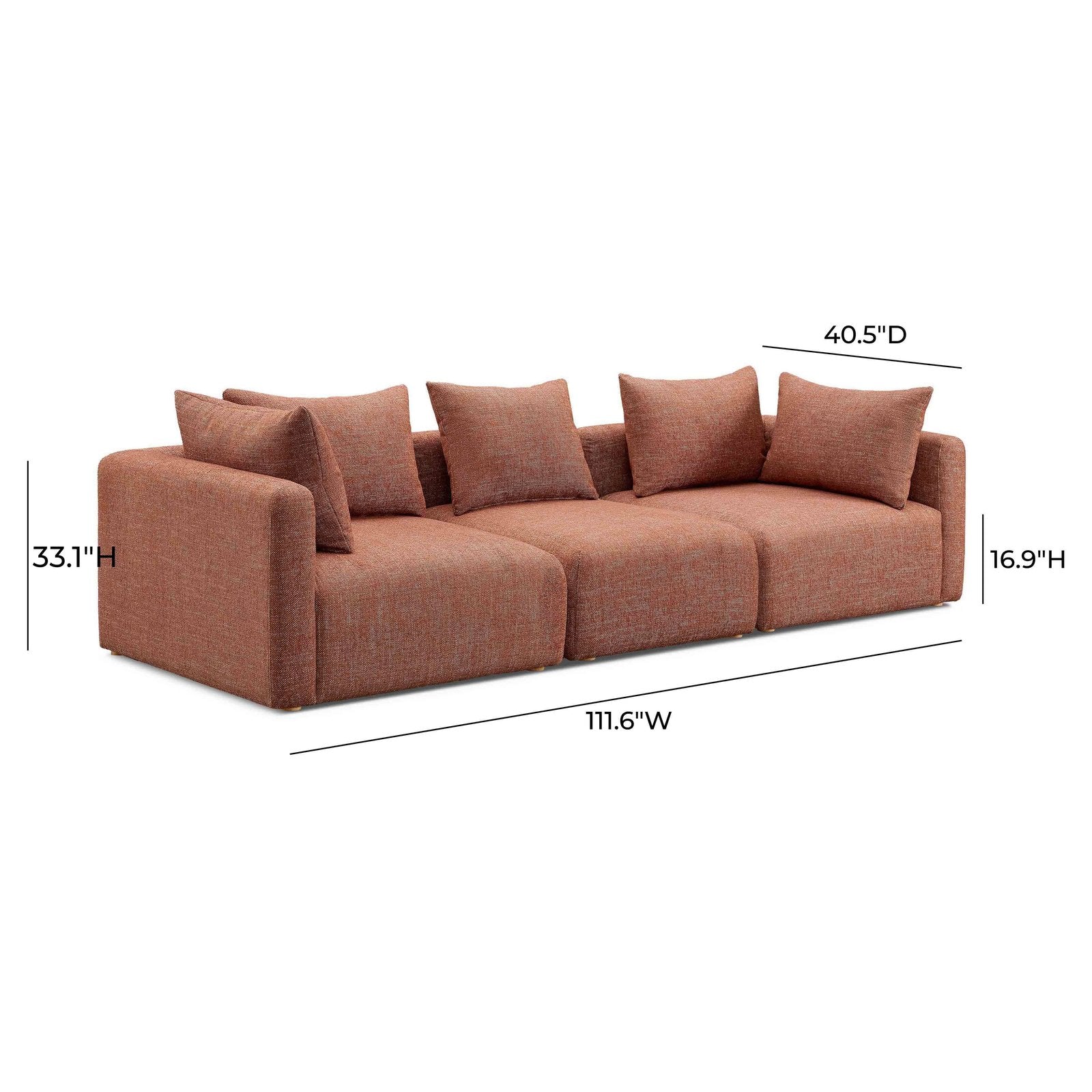 Hangover Sedona Red Textured Fabric Sofa - Image 5