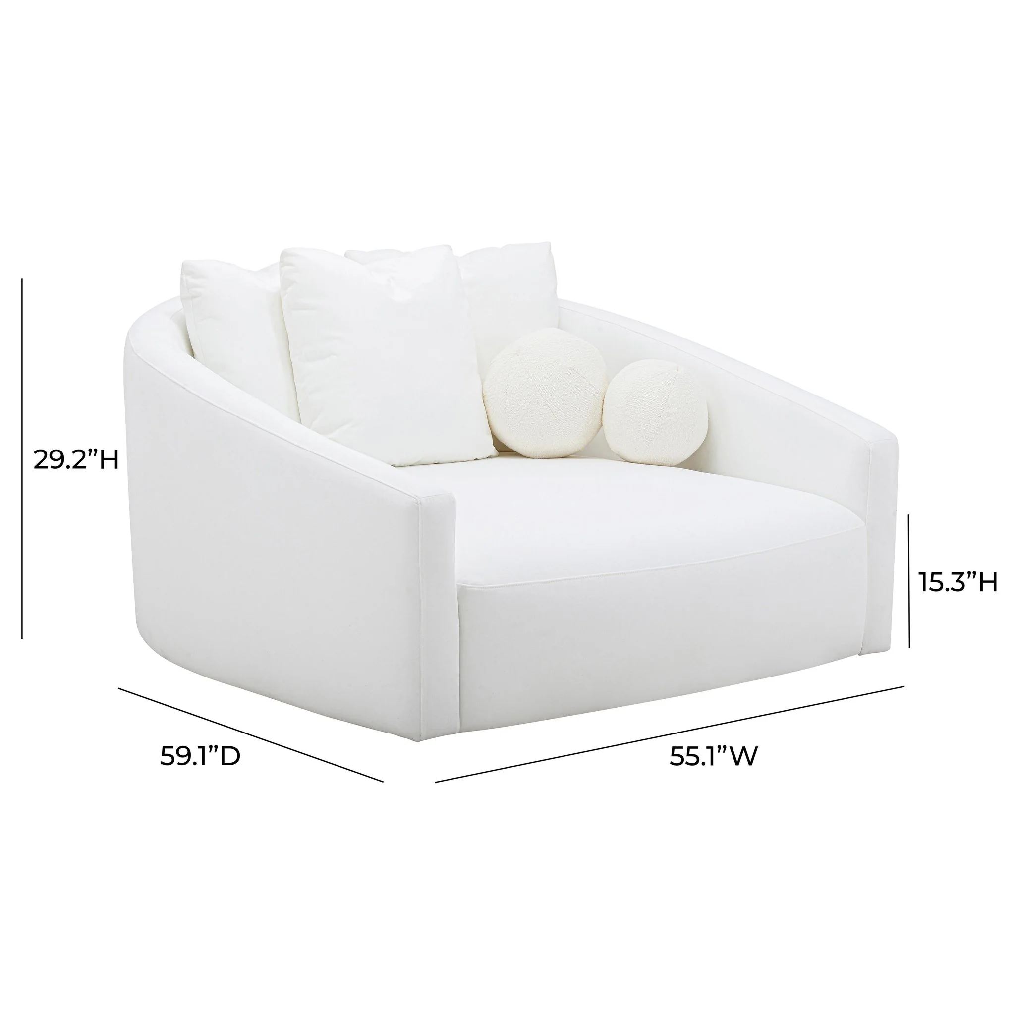 Hanim Cream Performance Fabric Daybed - Image 8