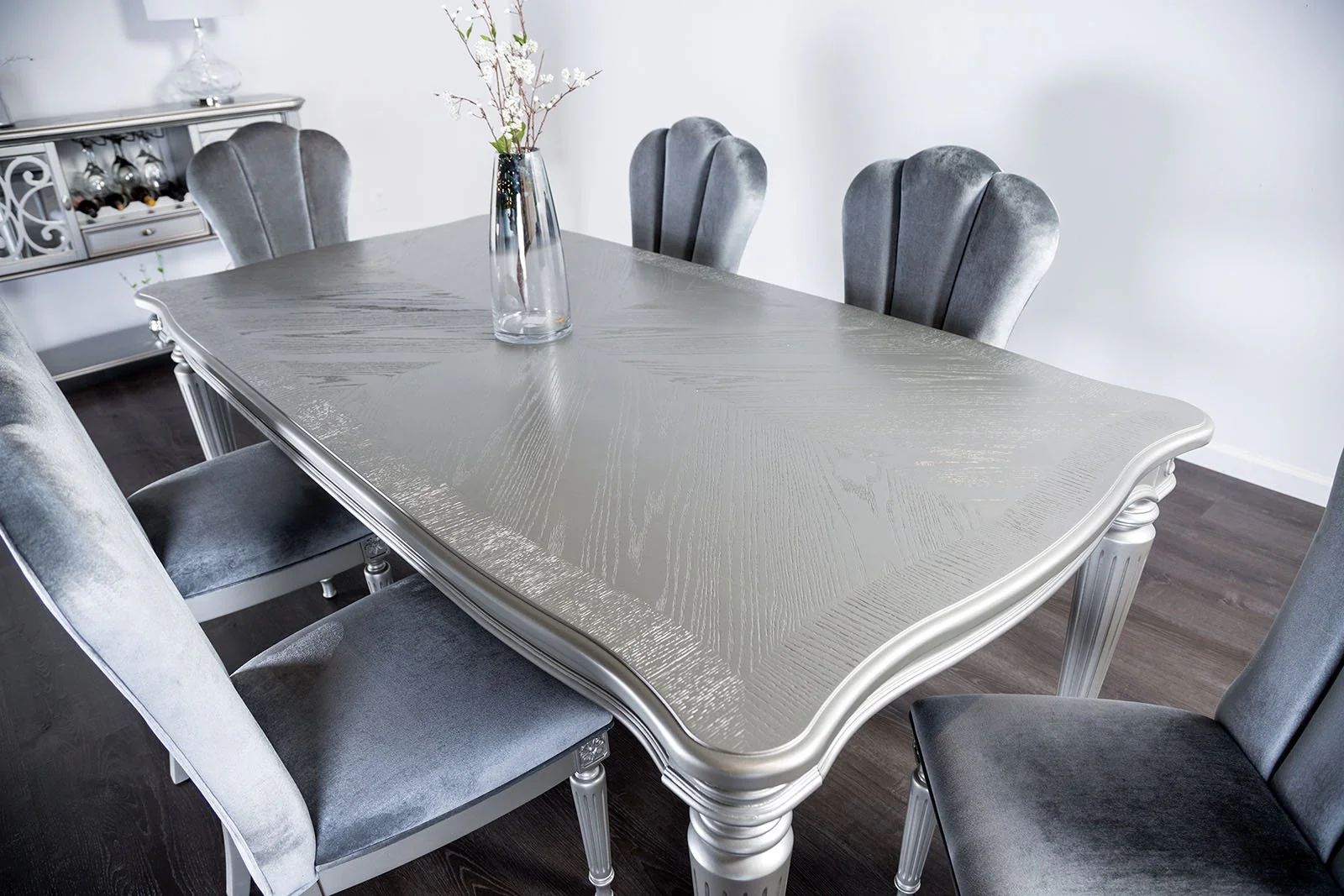 Hannoria Dining Table, Silver - Image 3