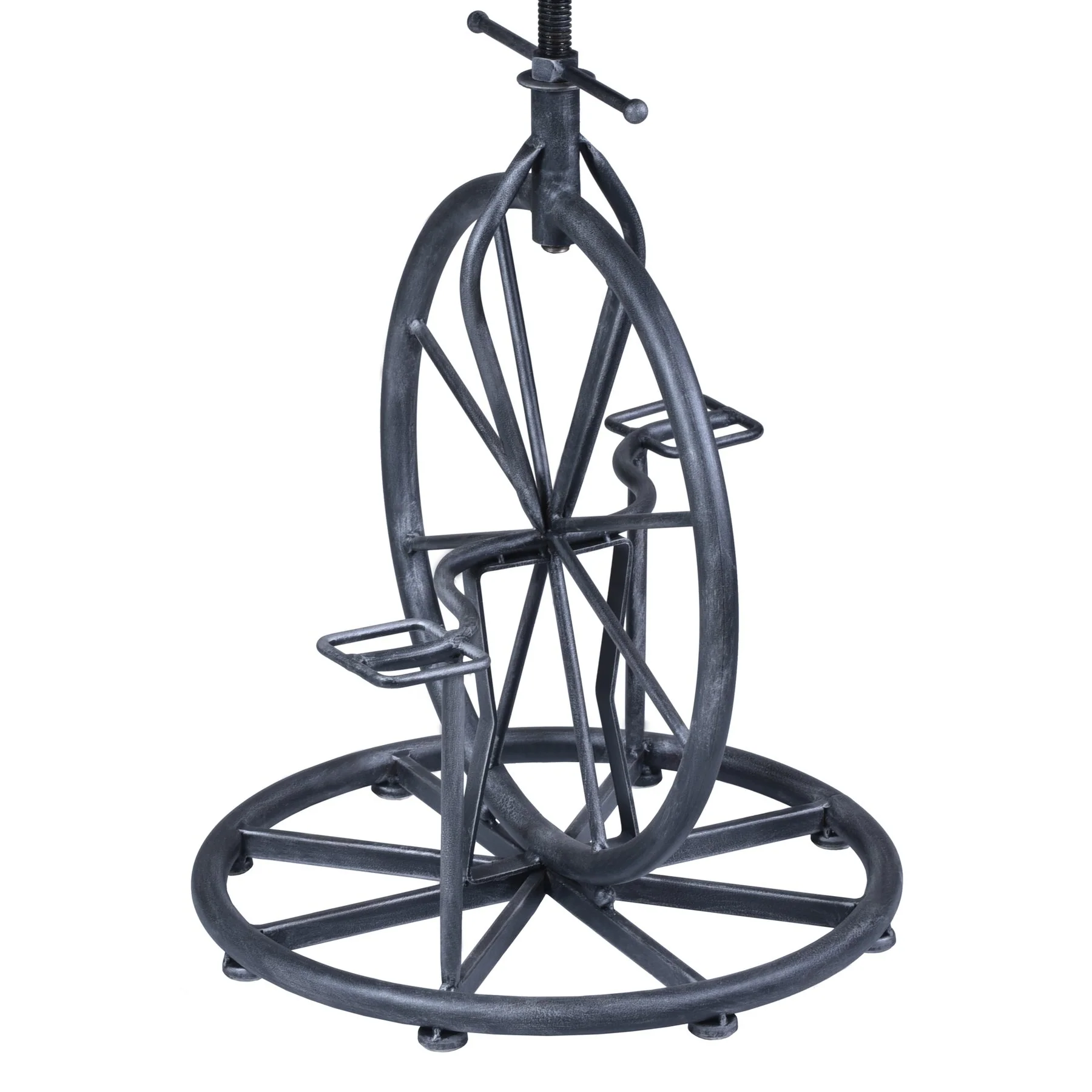 Harlem Adjustable Height Swivel Pine Wood and Metal Bicycle Bar Stool - Image 4