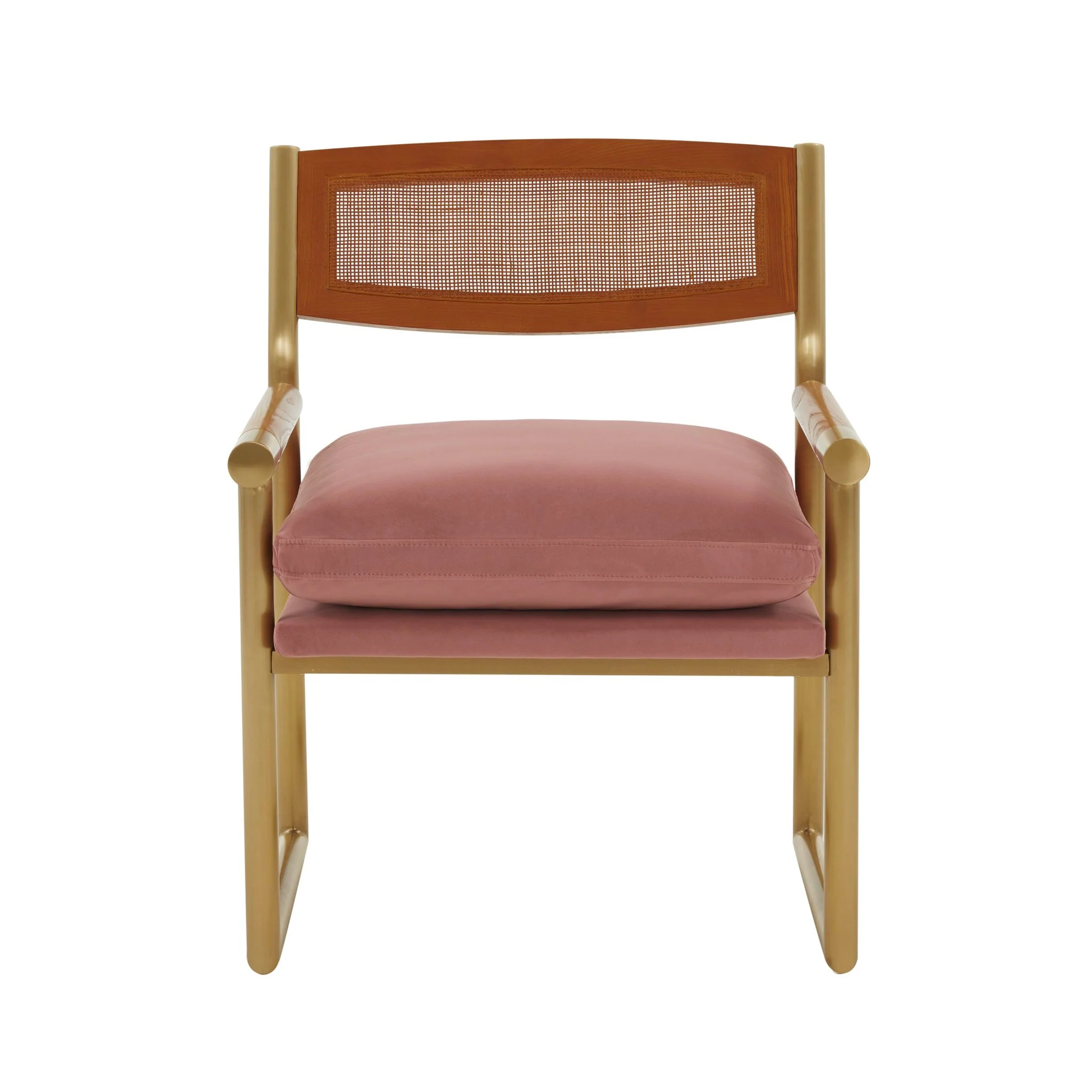 Harlow Rattan Mauve Velvet Chair - Image 3