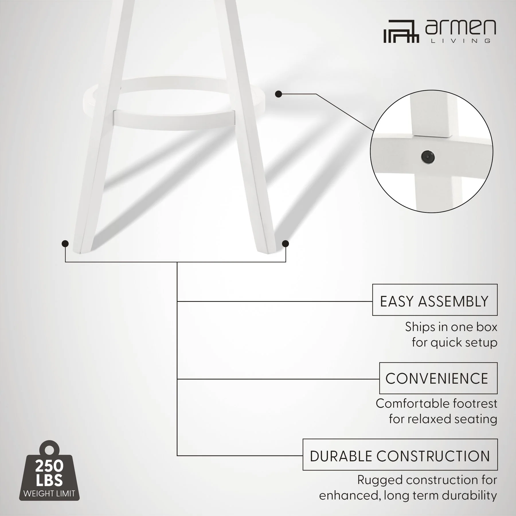 Harper 30 in. Matte White Bar Height Rubberwood Swivel Barstool with Fog Fabric Seat - Image 13