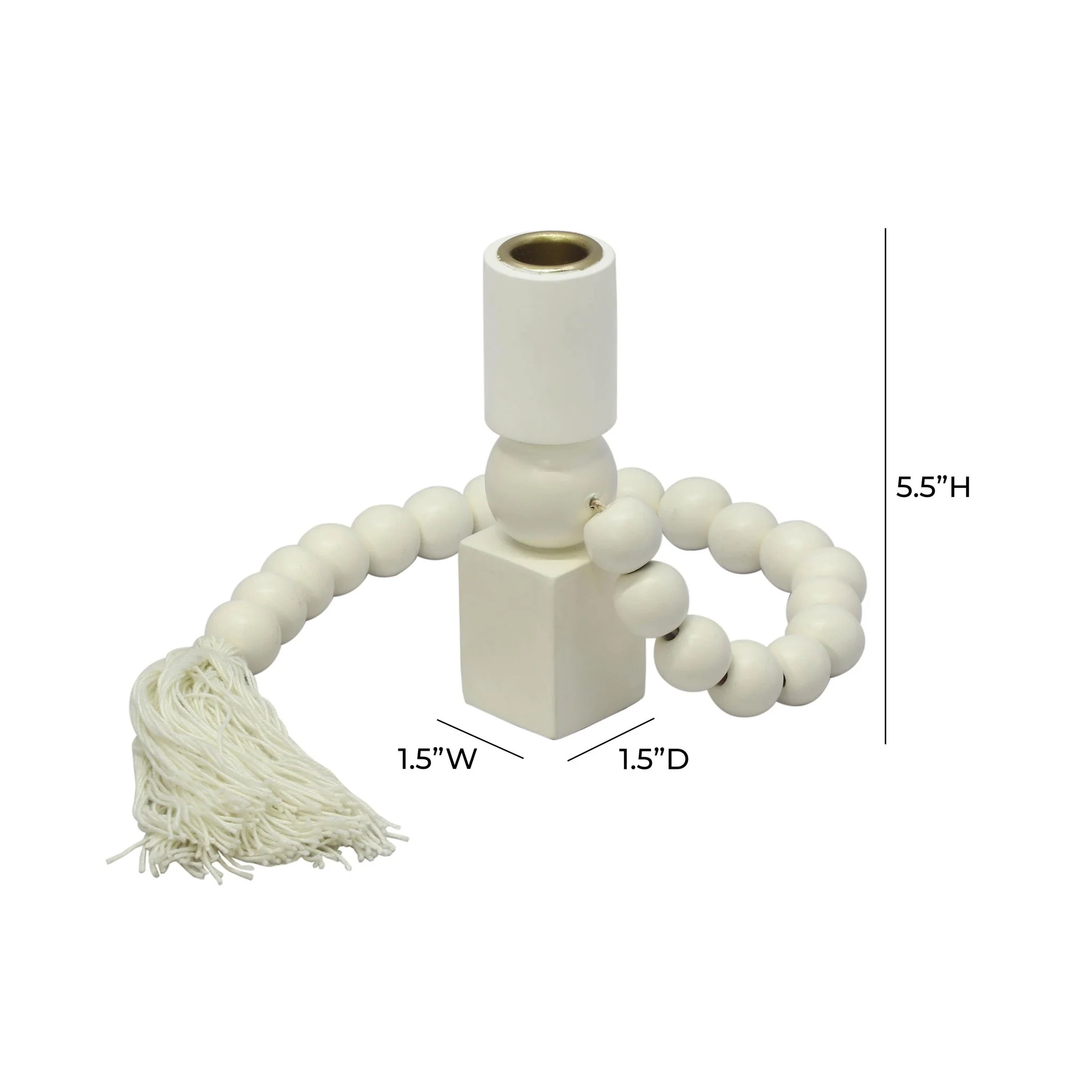 Harrison Cream Wooden Candlestick - Image 6