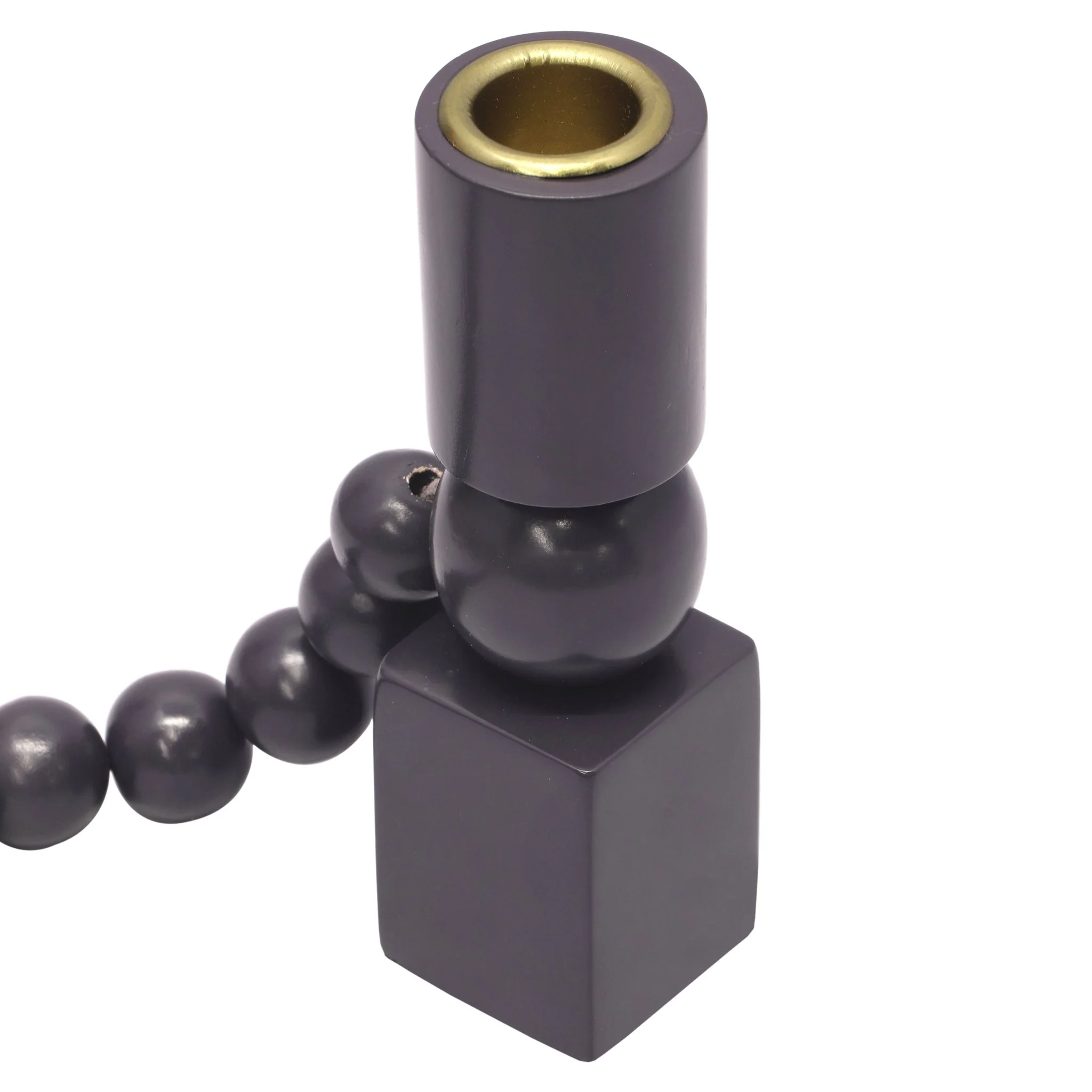 Harrison Merlot Wooden Candlestick - Image 4