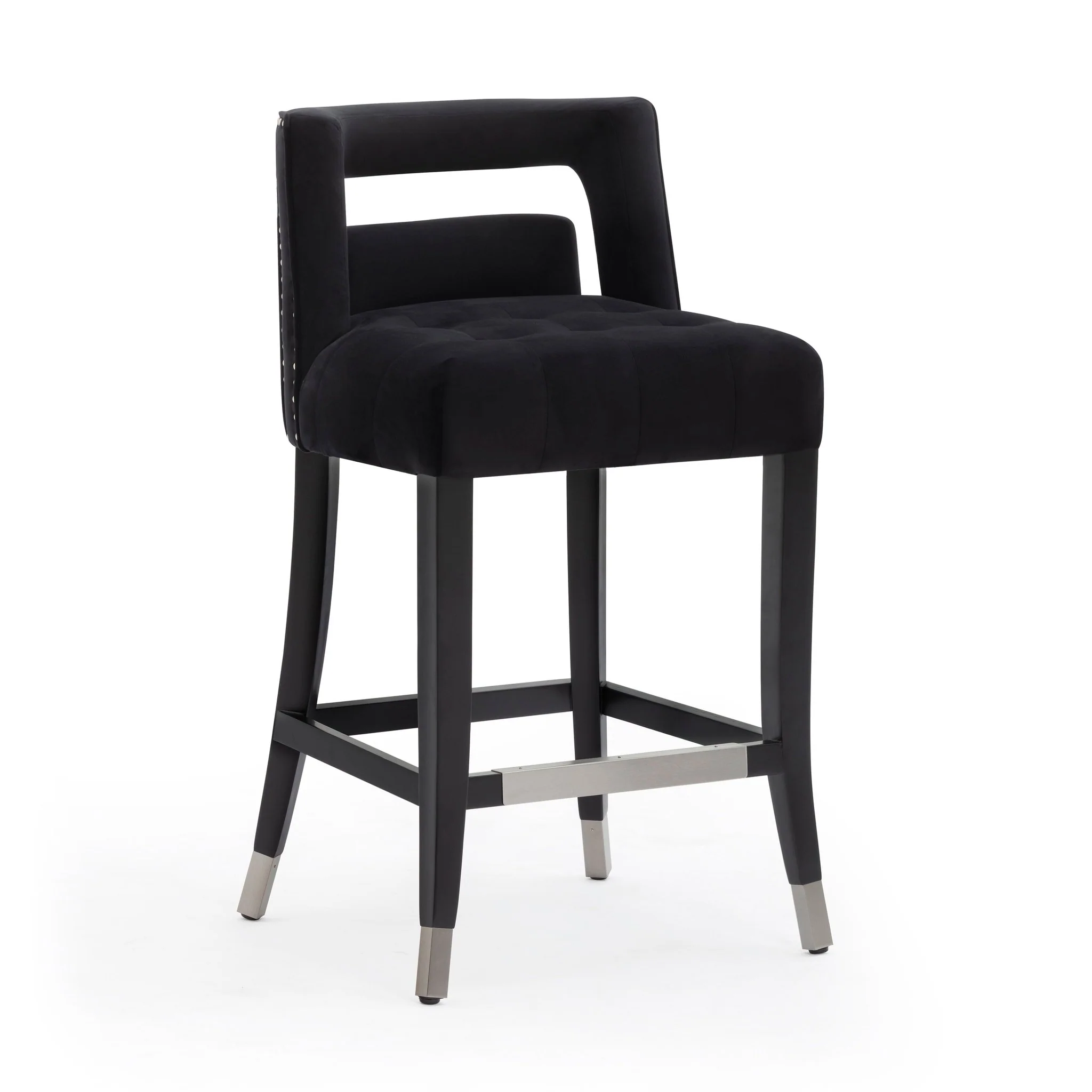 Hart Black Velvet Counter Stool - Image 2