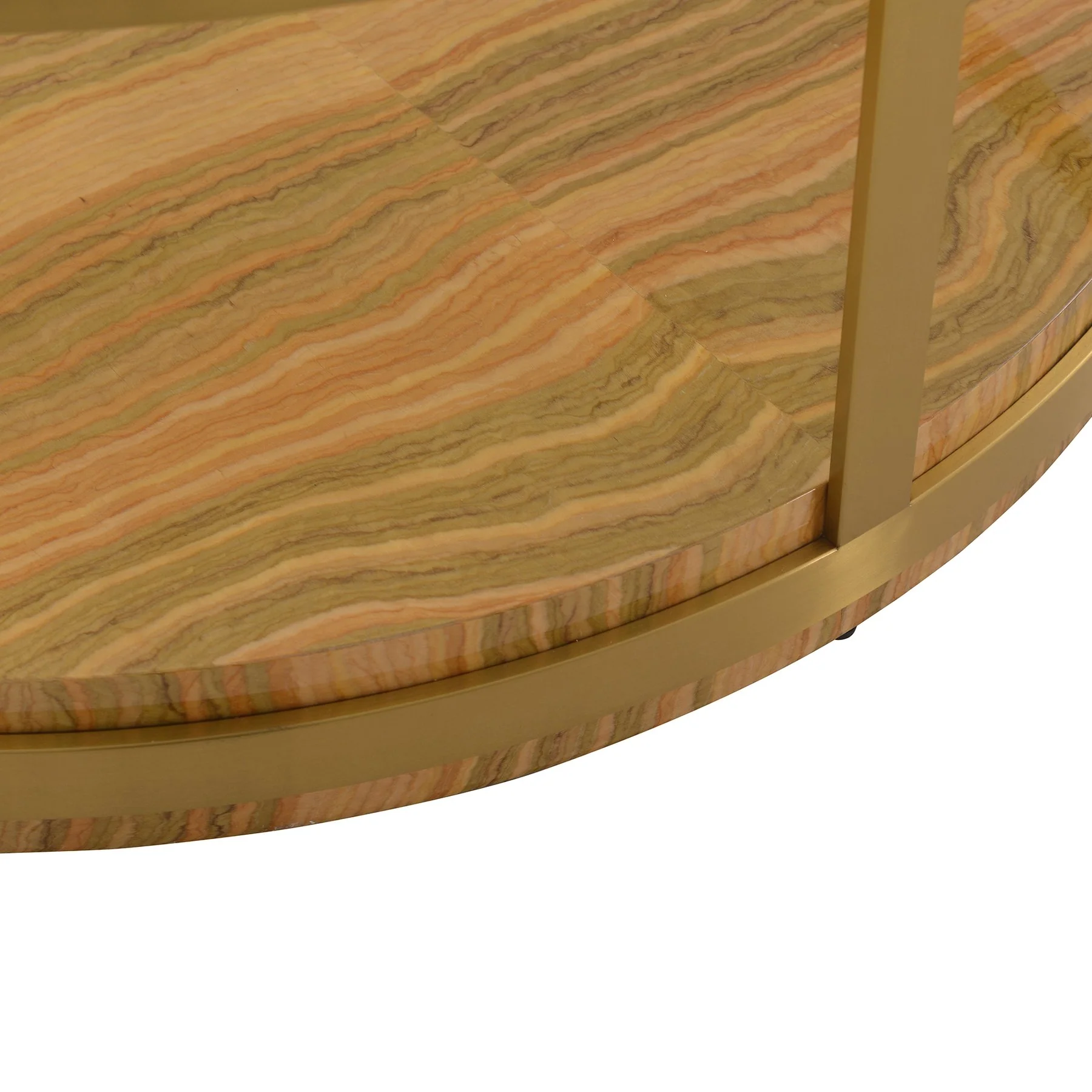 Hattie Glass Top Coffee Table with Brushed Gold Legs - Image 5