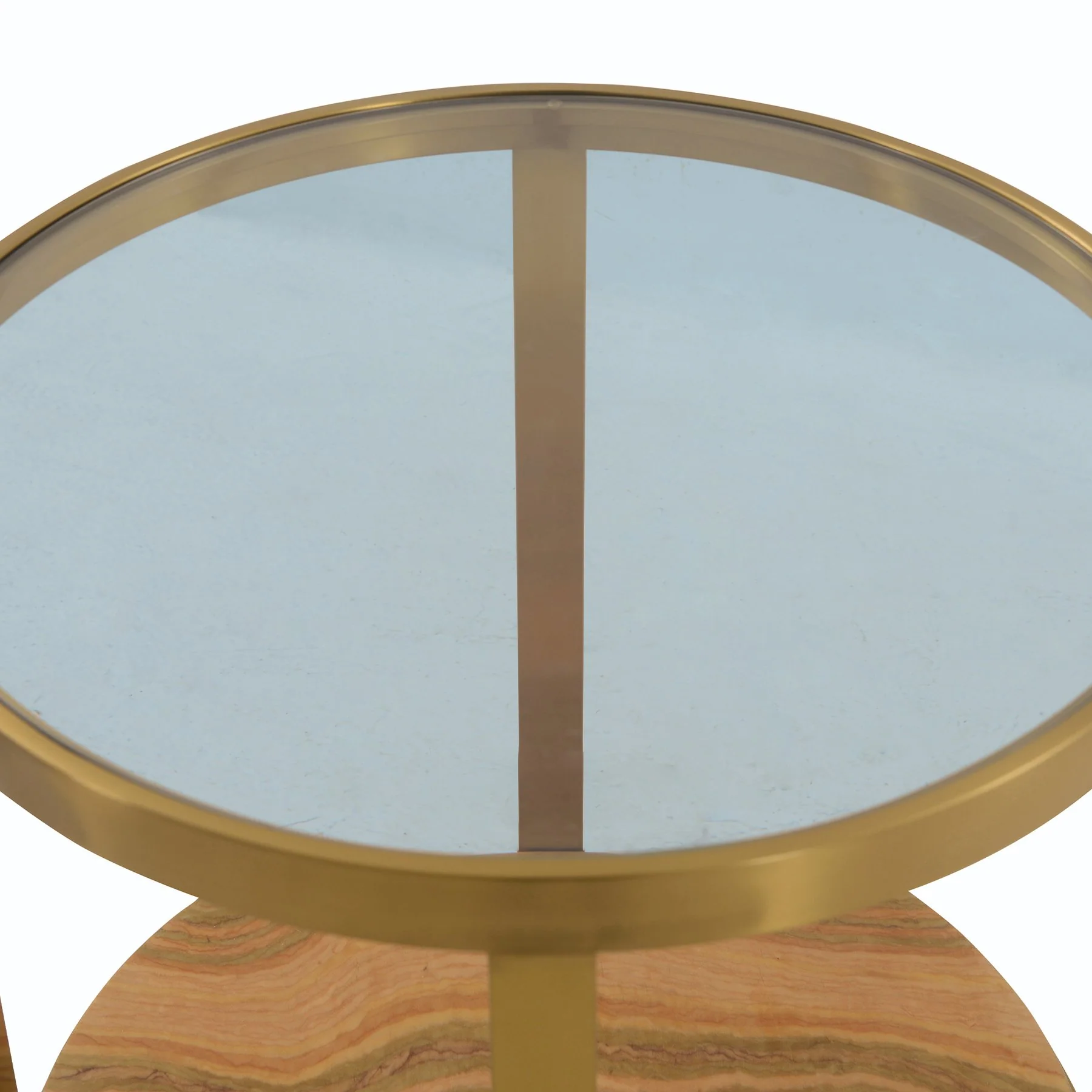 Hattie Glass Top End Table with Brushed Gold Legs - Image 2