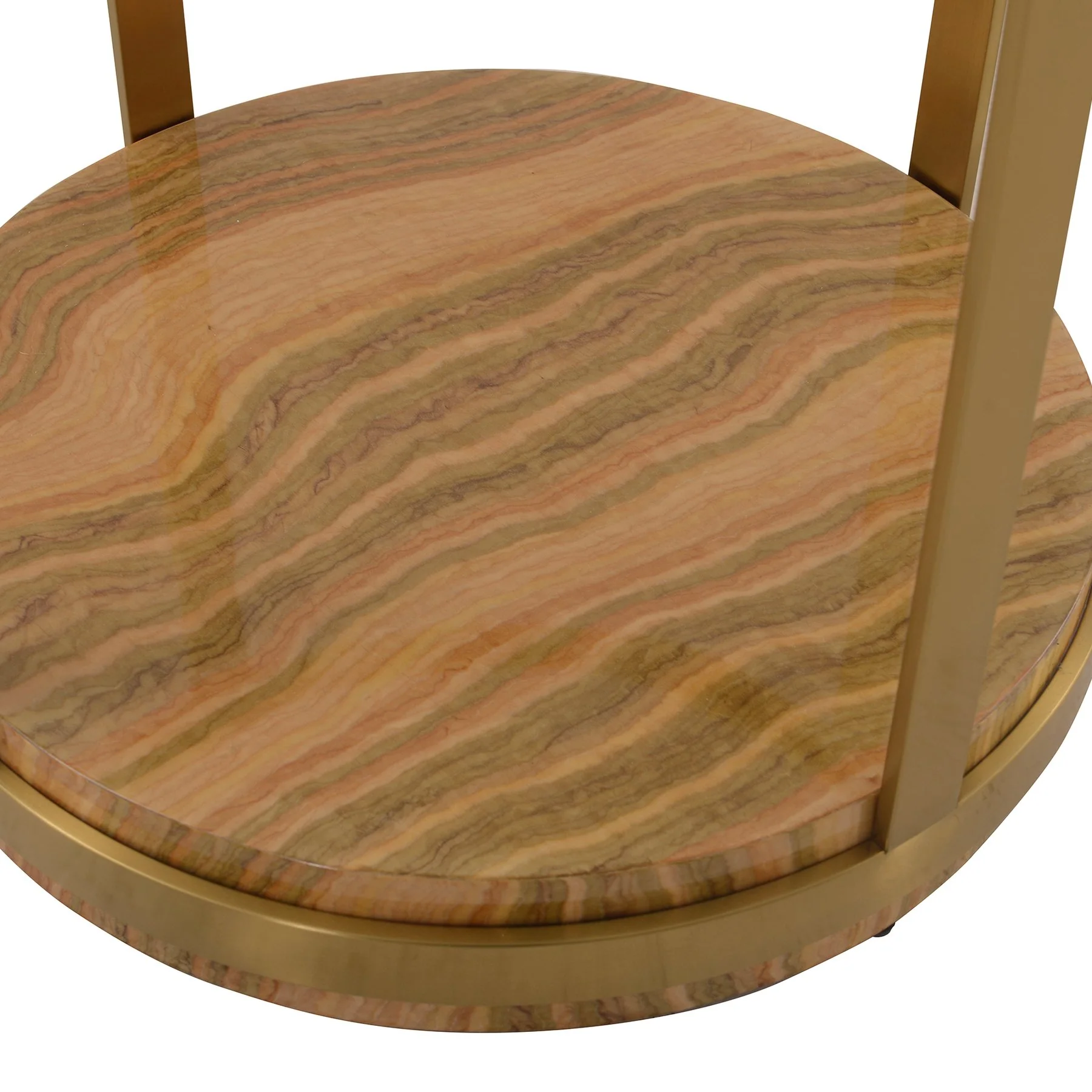Hattie Glass Top End Table with Brushed Gold Legs - Image 4