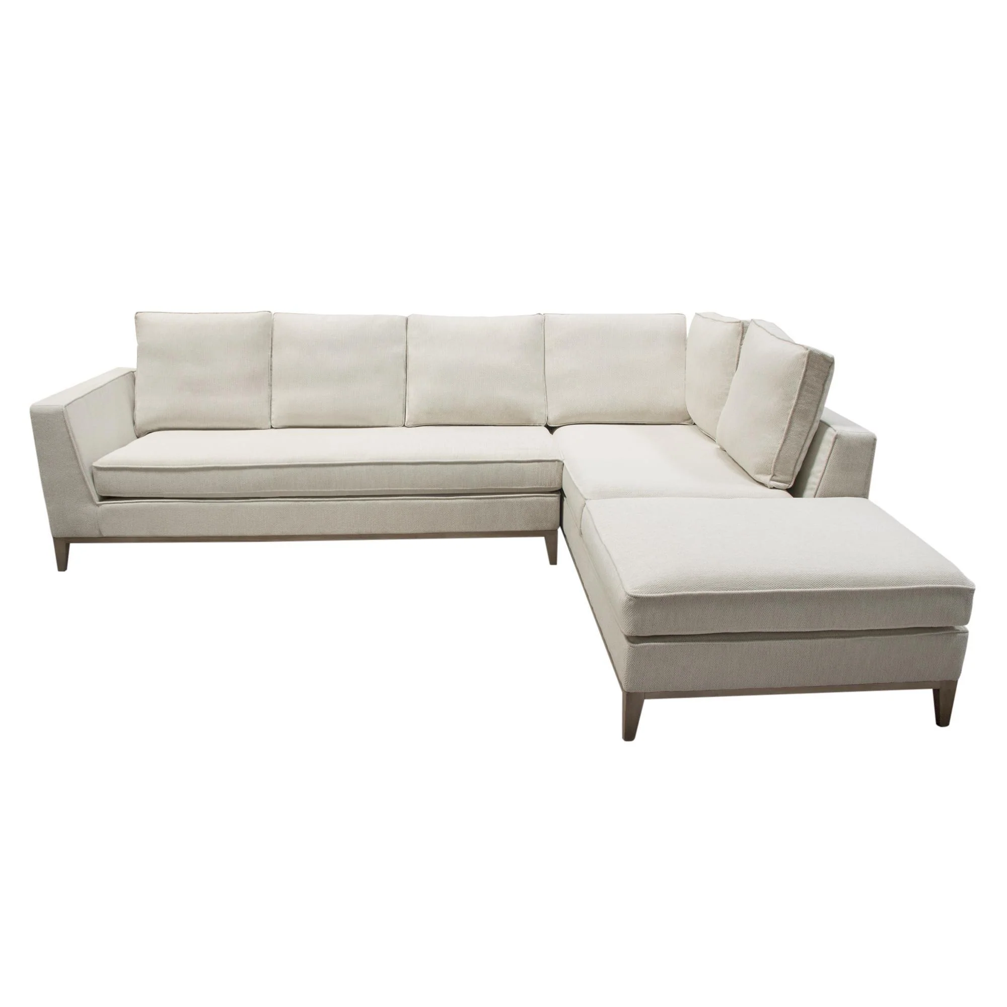 Haven RF 2PC Sectional in Cream Polyester Fabric w/ Loose Pillow Back & Wood Leg Accent by Diamond Sofa - Image 3