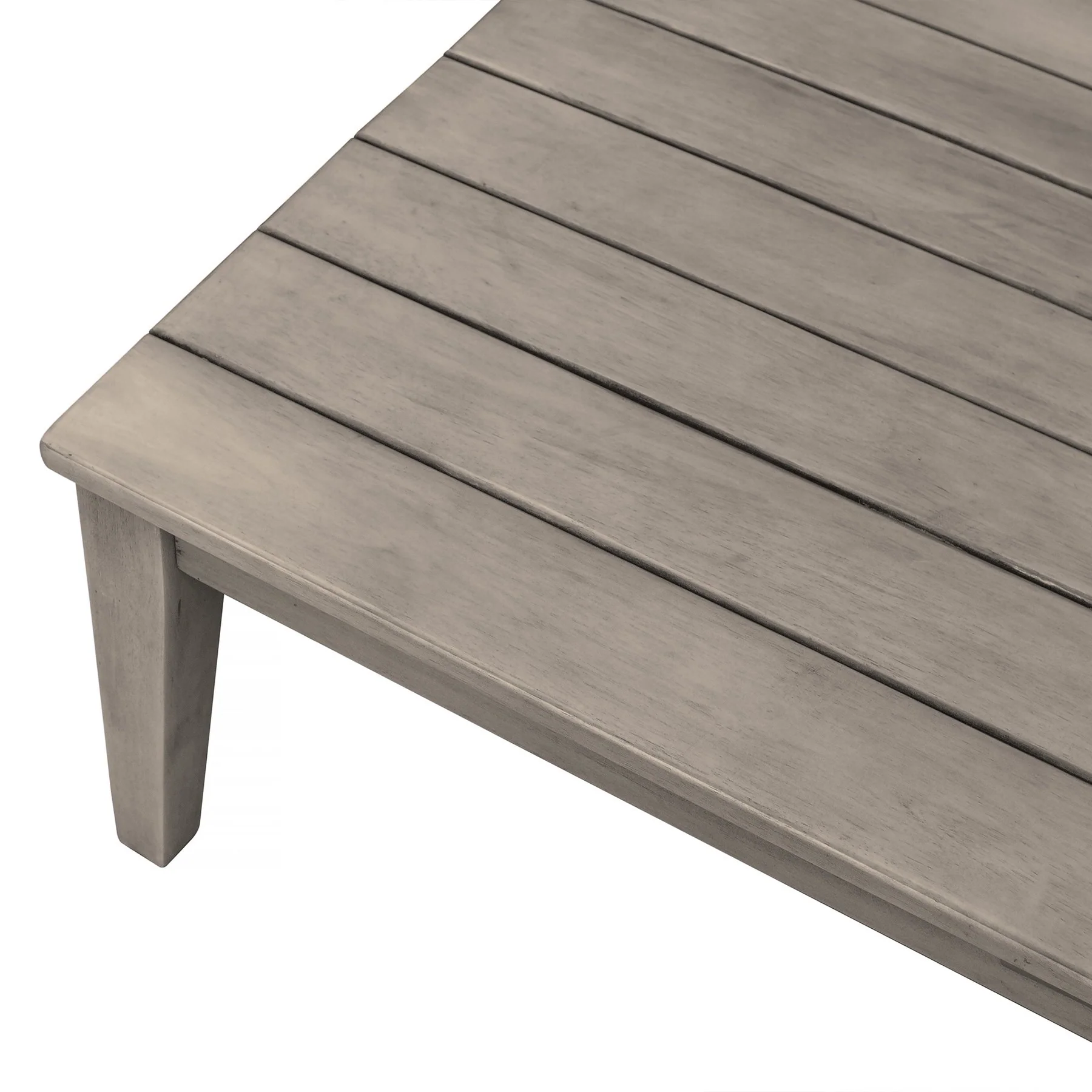 Hawaii 4 Piece Outdoor Patio Furniture Set in Acacia Wood and Rope with Gray Cushions - Image 10