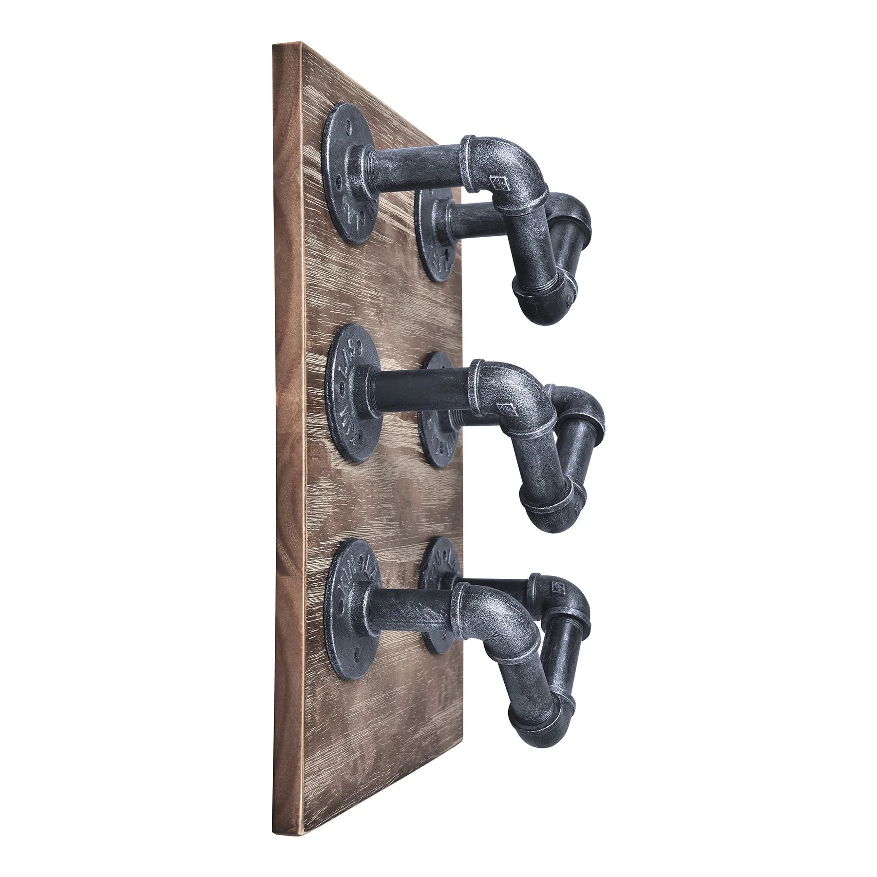 Hawk Industrial Wine Rack in Industrial Gray and Pine Wood - Image 2