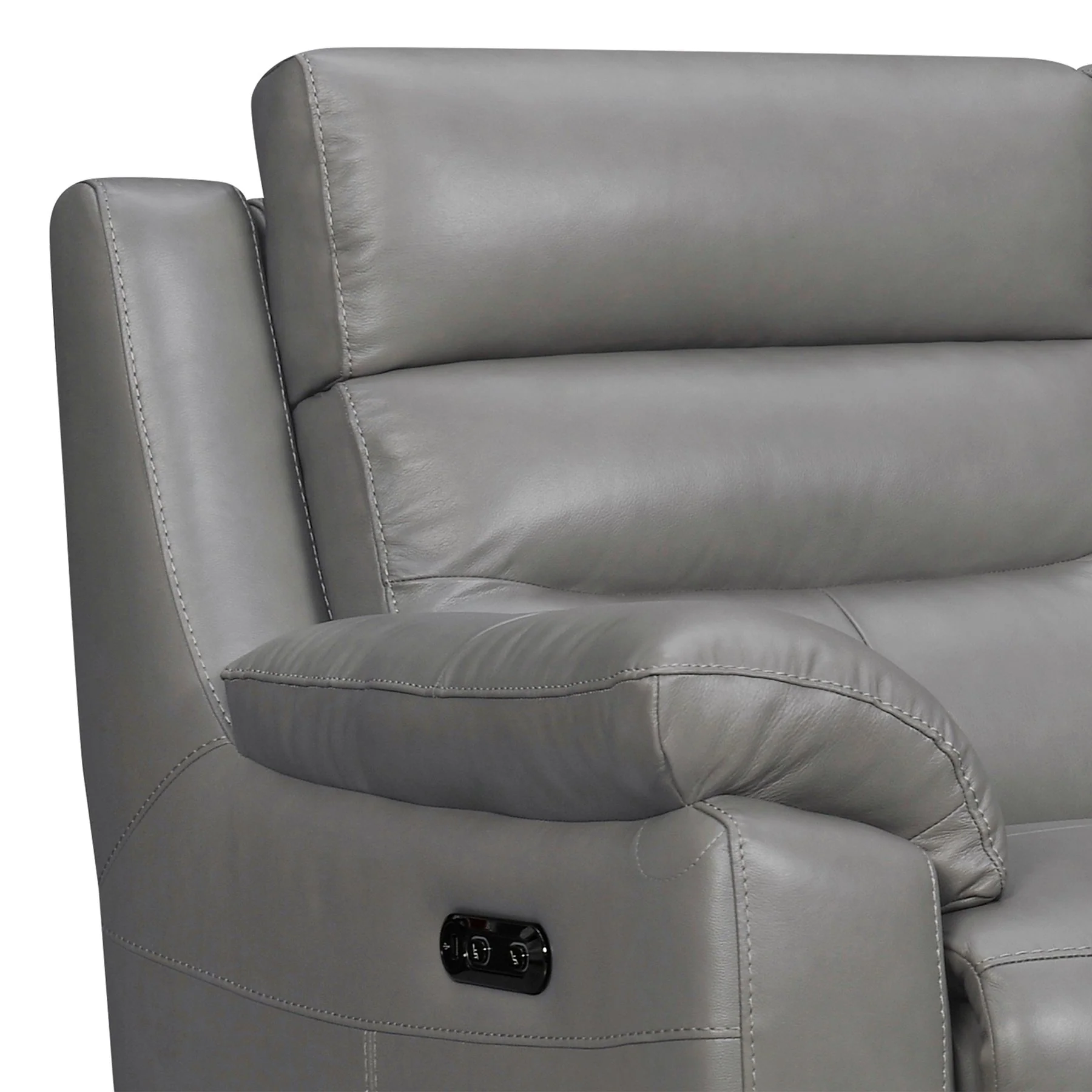 Hayward 82" Dark Gray Genuine Leather Power Reclining Sofa - Image 4