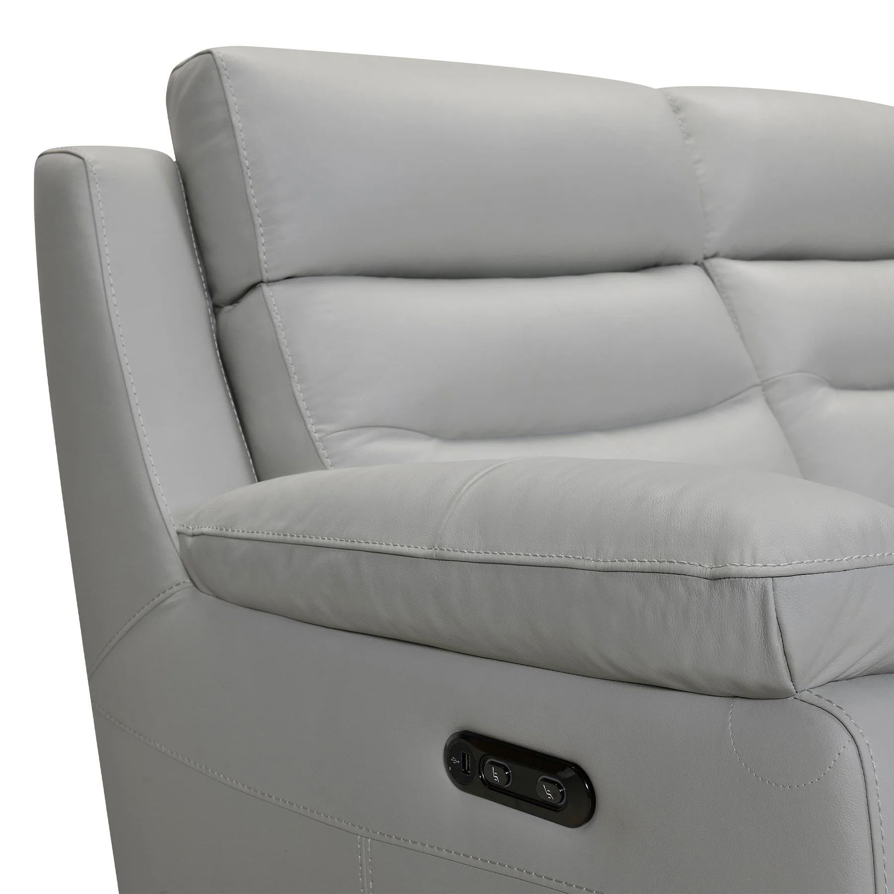 Hayward 82" Dove Gray Genuine Leather Power Reclining Sofa - Image 5