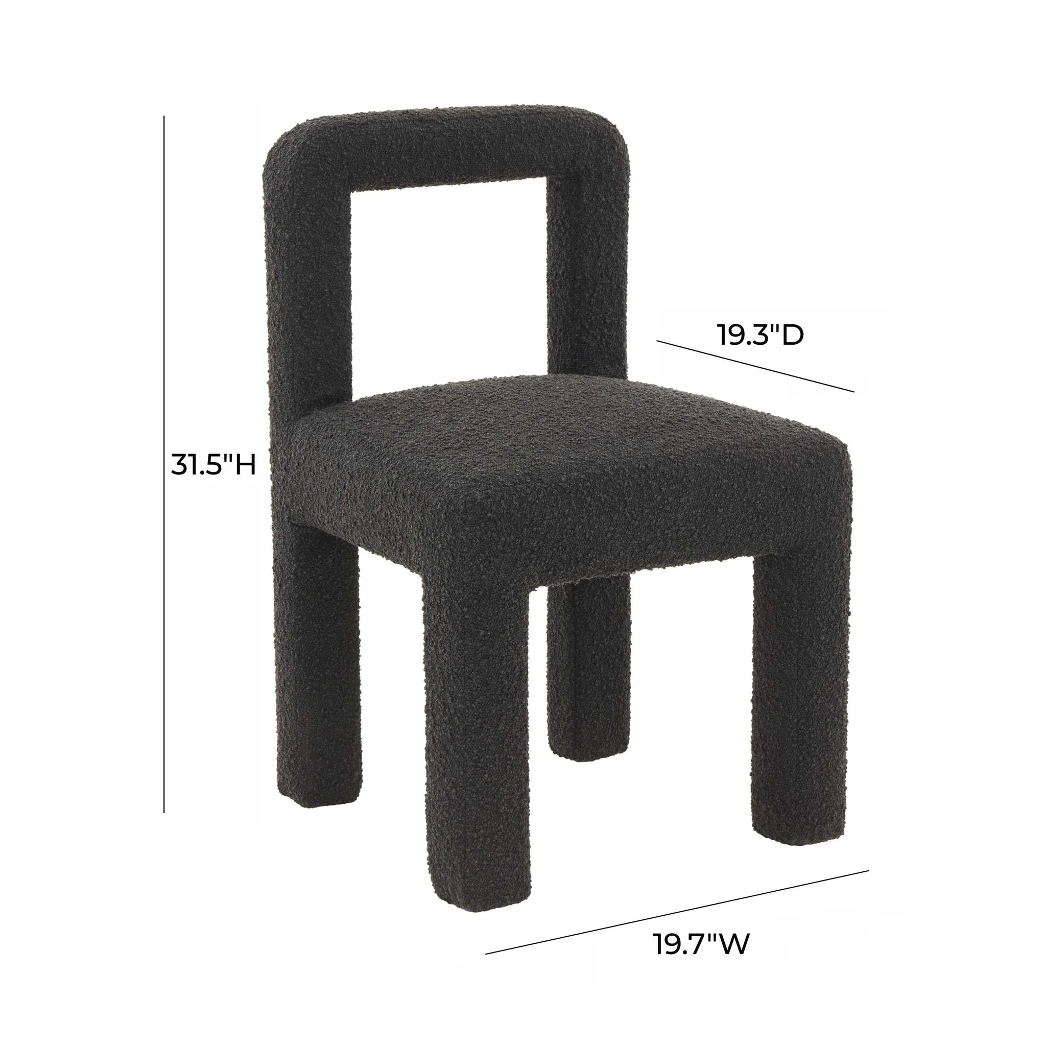 Hazel Black Boucle Dining Chair - Image 8