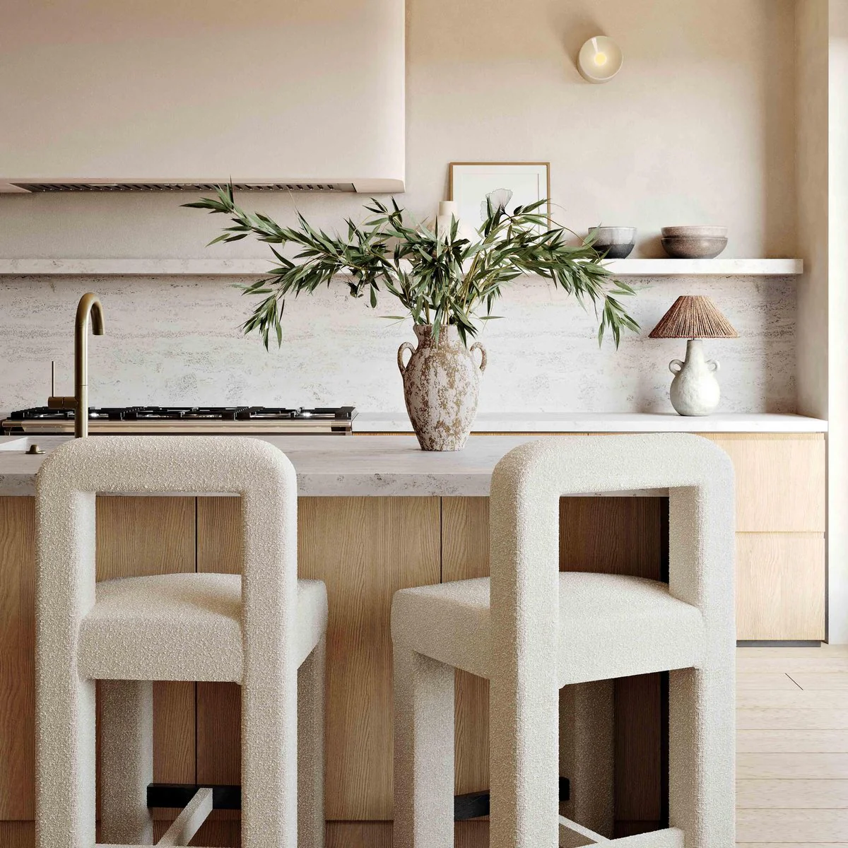 Hazel Cream Boucle Counter Stool - Image 2
