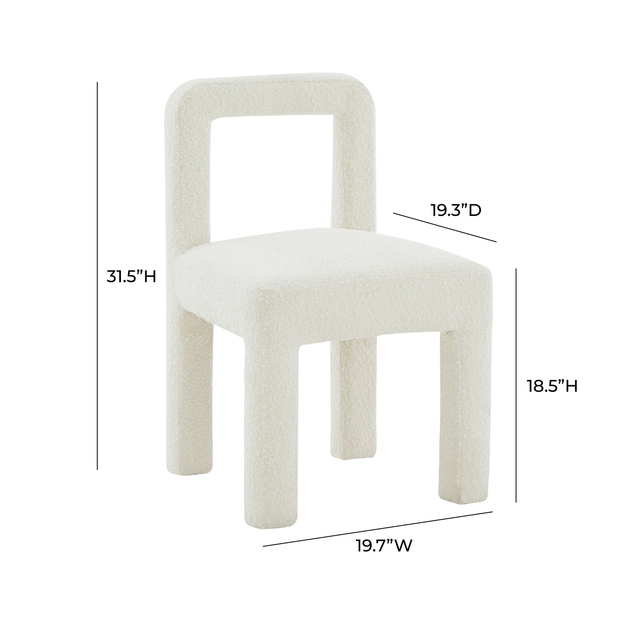 Hazel Cream Boucle Dining Chair - Image 7