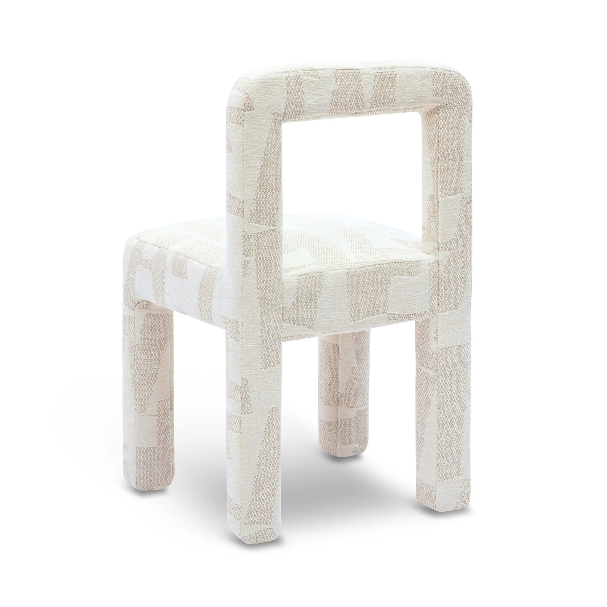 Hazel Cream Patterned Jacquard Dining Chair - Image 4