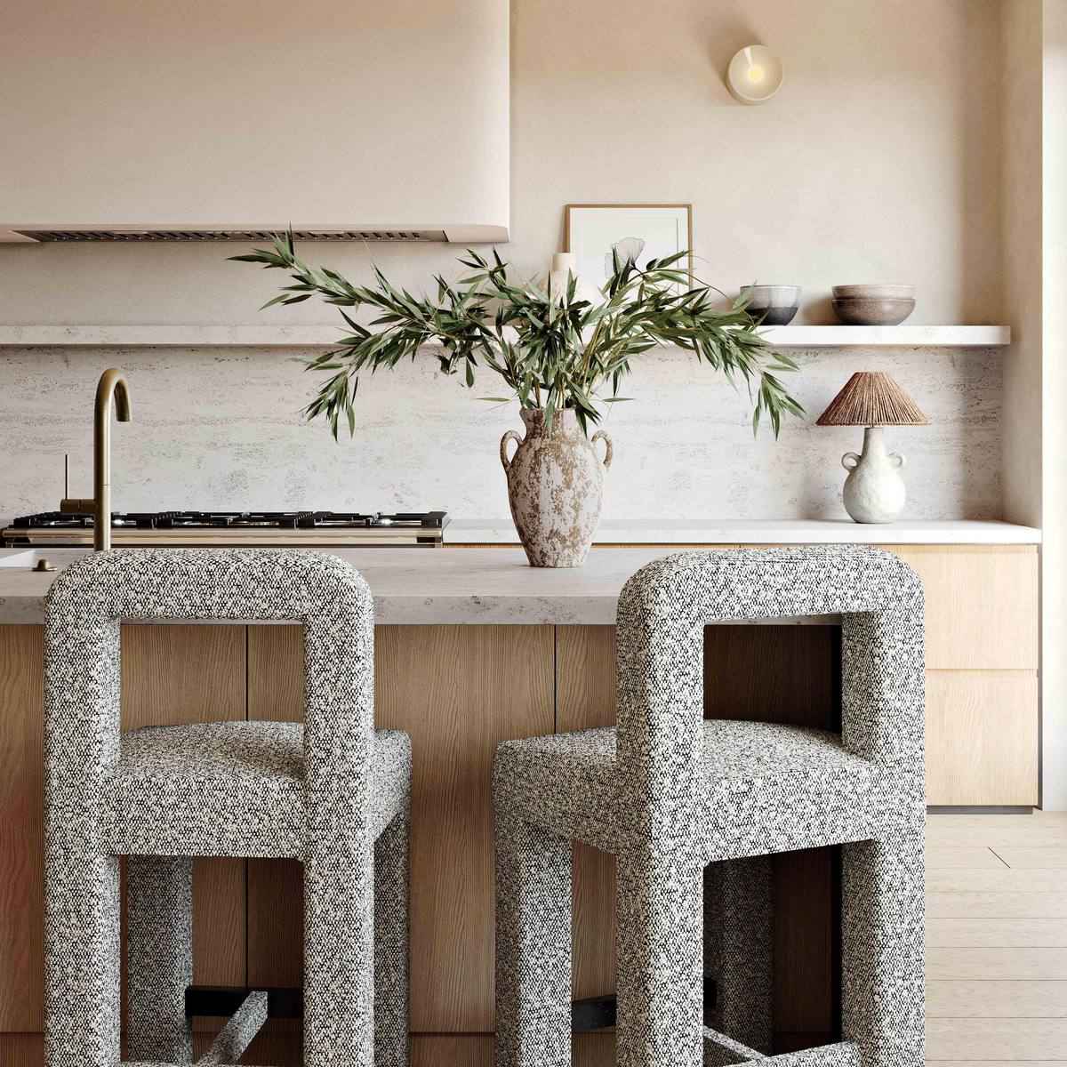 Hazel Grey Boucle Counter Stool - Image 2