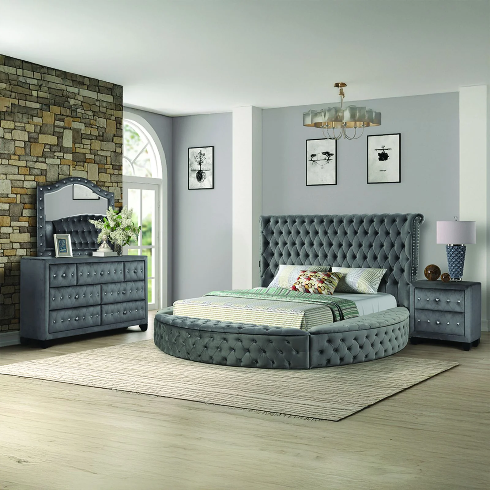 Hazel King Bed 4 Gray - Image 17