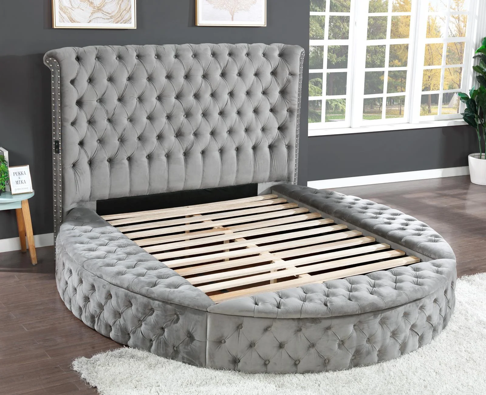 Hazel King Bed 4 Gray - Image 4