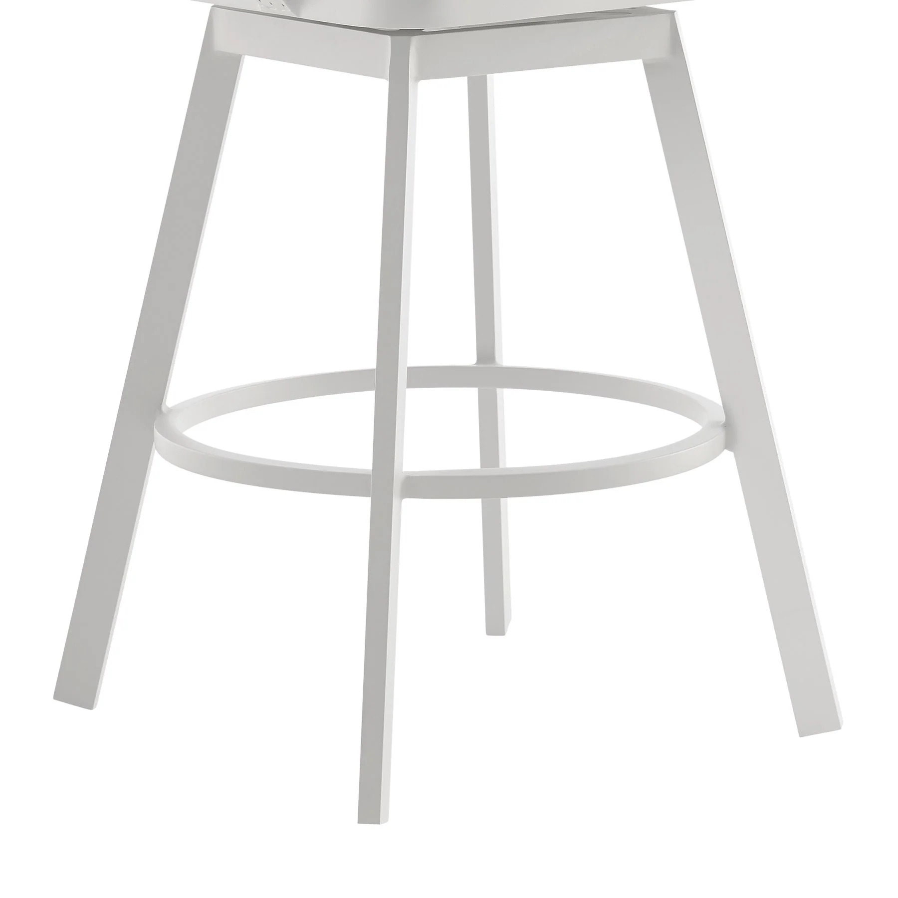 Hazel Outdoor Patio Swivel Bar Stool in Aluminum with Teak Wood and Argent Gray Cushion - Image 8