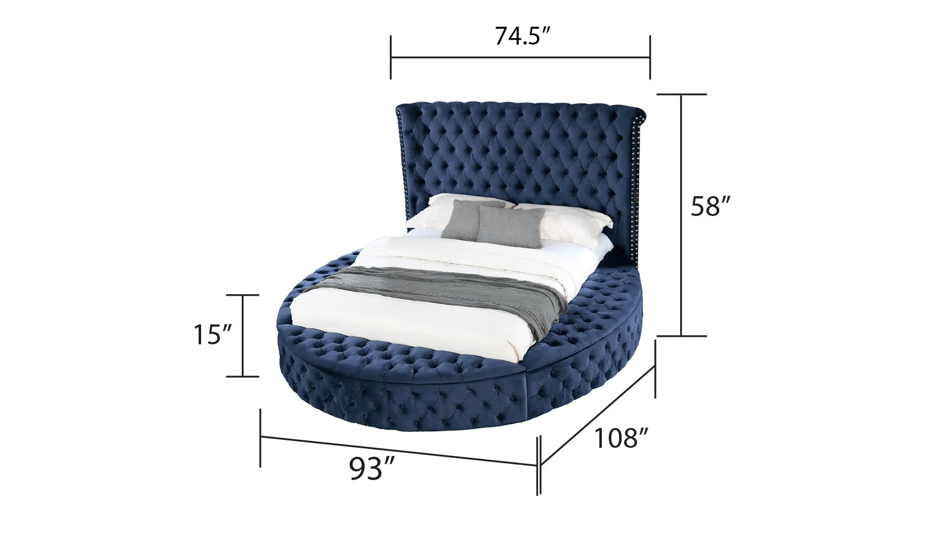 Hazel Queen Bed 4 Blue - Image 5