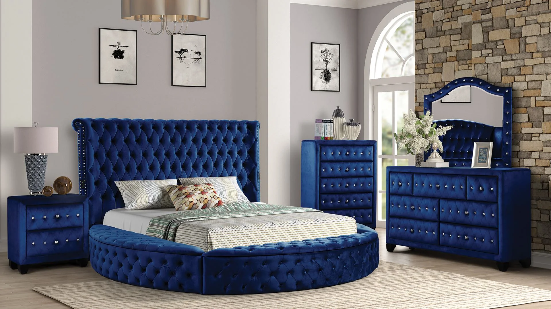 Hazel Queen Bed 5 Blue - Image 20