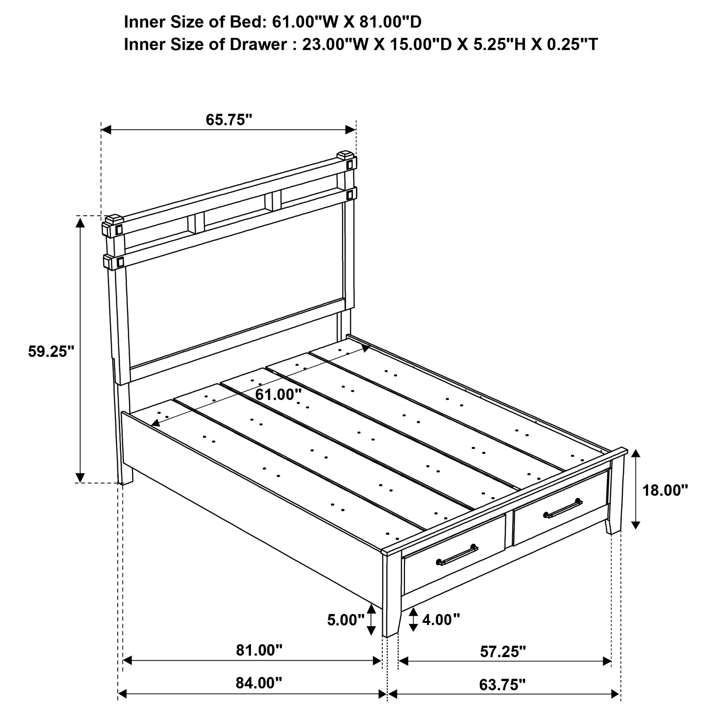 Hazlewood Panel Platform Storage Bed - Image 9