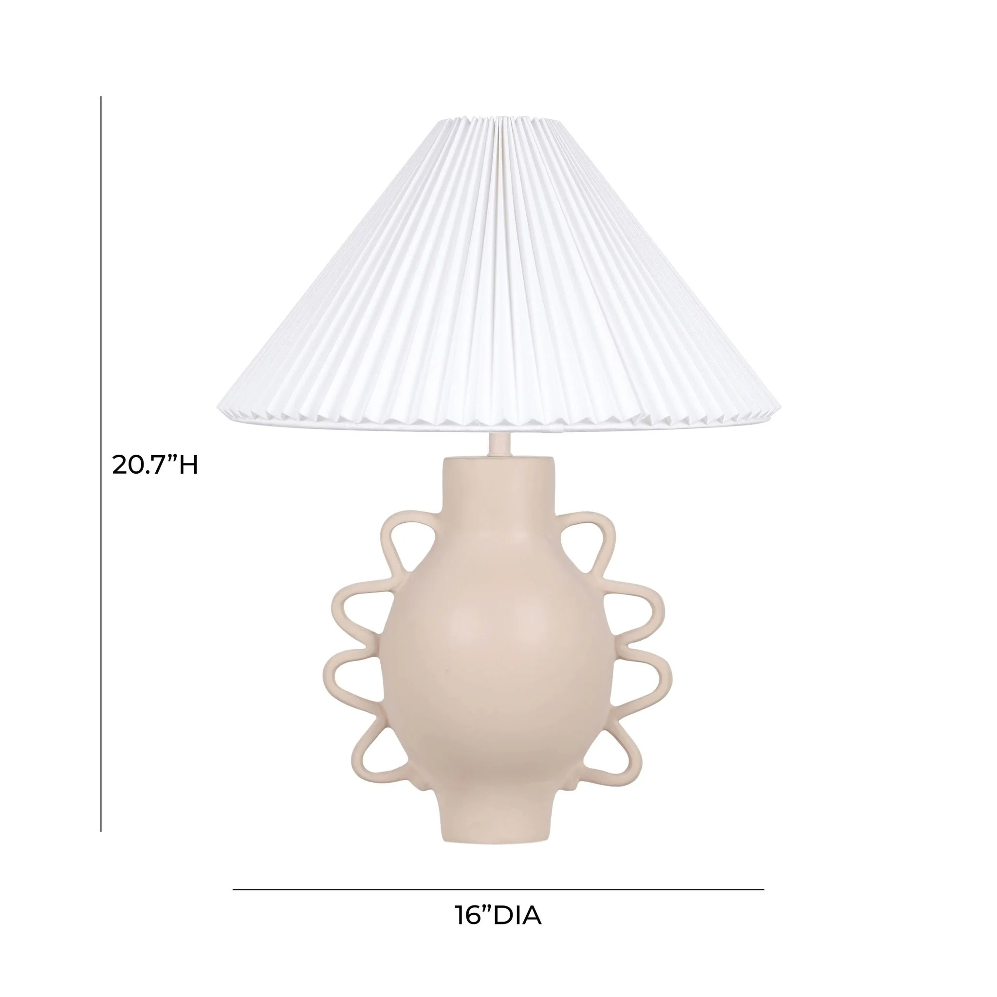 Hazza Cream Pleated Table Lamp - Image 6