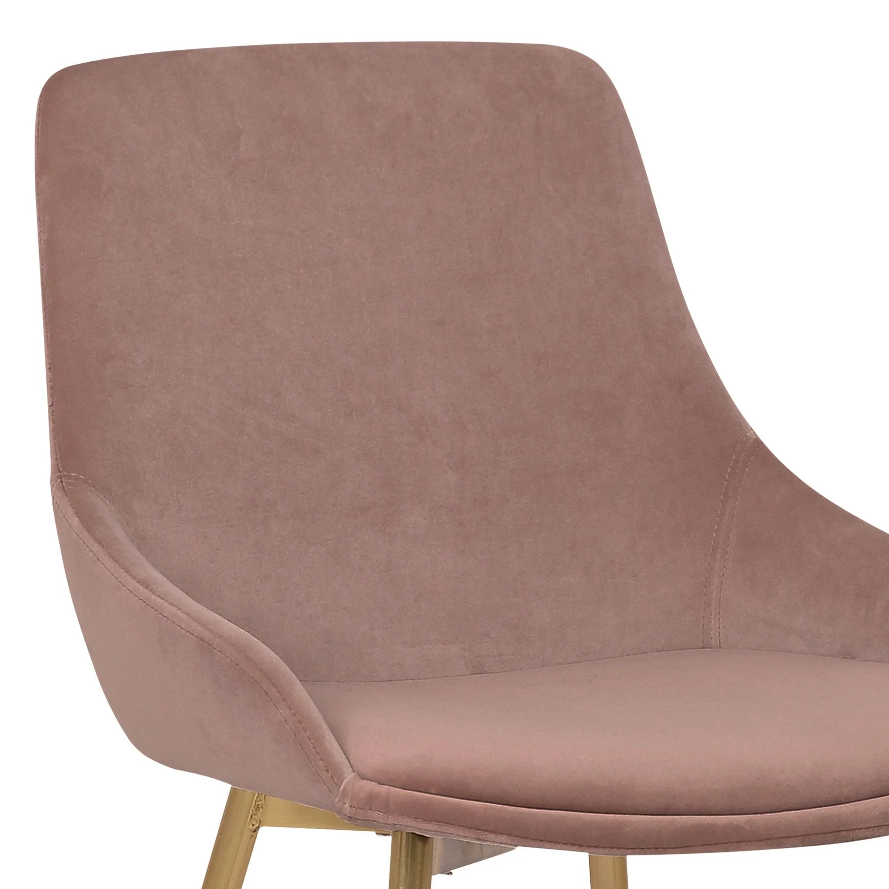 Heidi Blush Velvet Dining Accent Chair with Gold Metal Legs - Image 6