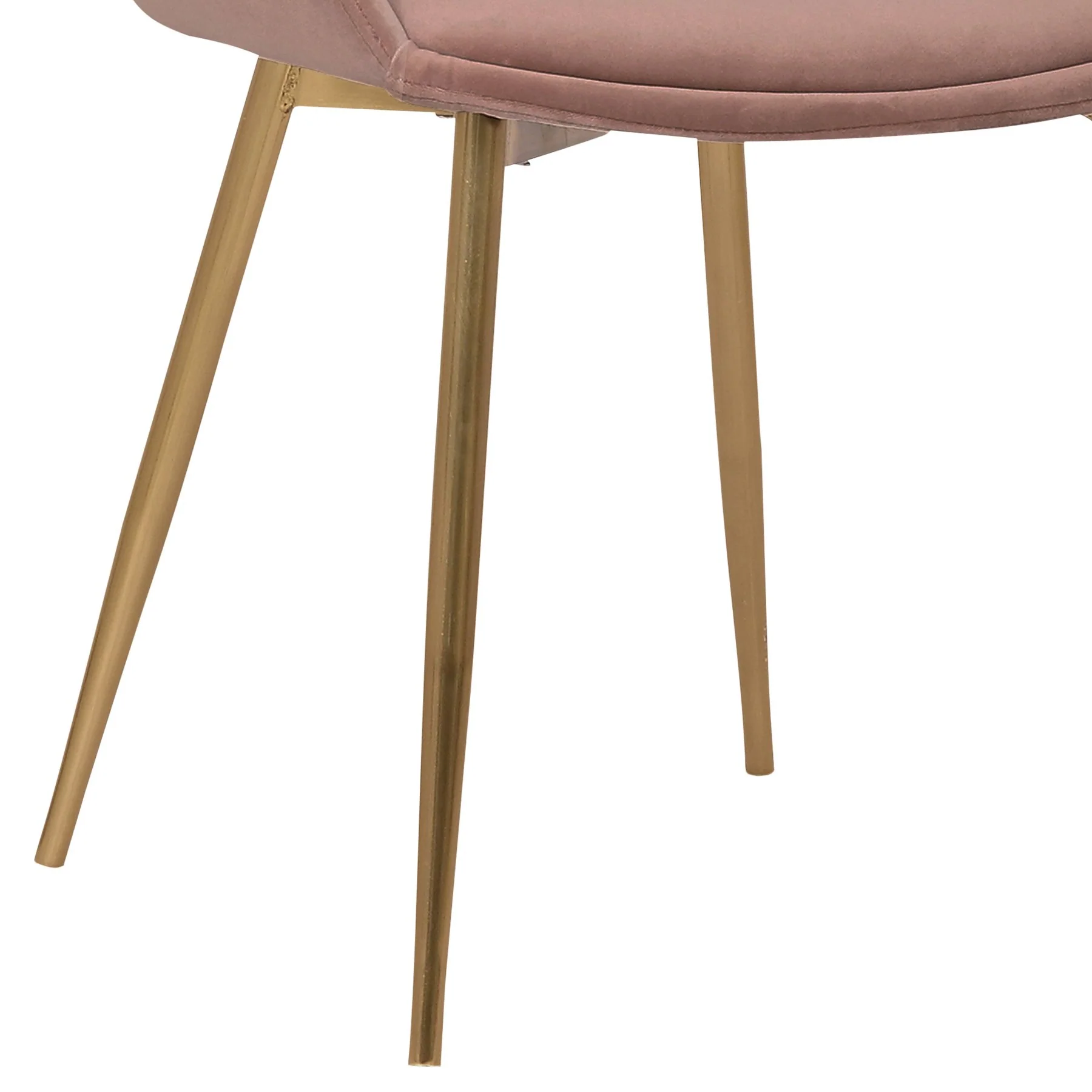 Heidi Blush Velvet Dining Accent Chair with Gold Metal Legs - Image 8