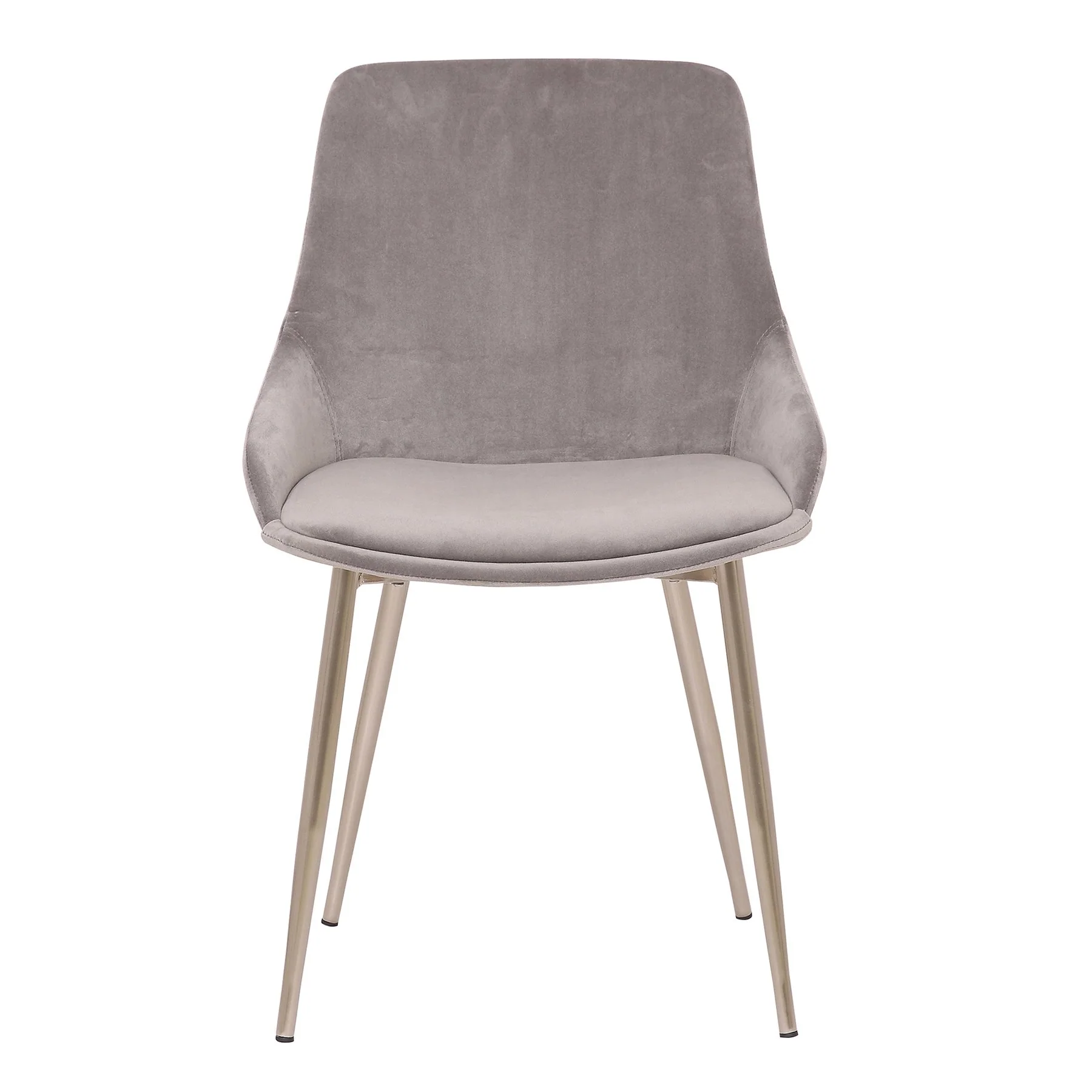 Heidi Gray Velvet Dining Accent Chair with Chrome Metal Legs - Image 2