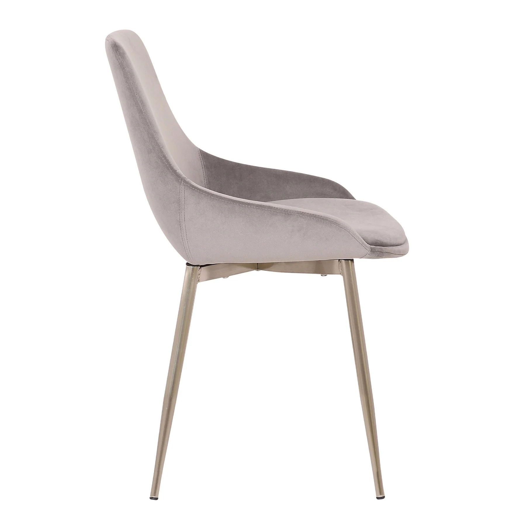 Heidi Gray Velvet Dining Accent Chair with Chrome Metal Legs - Image 3