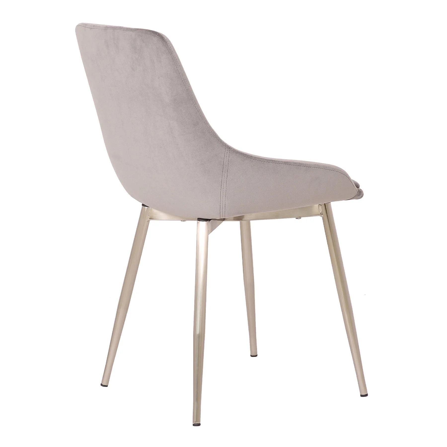 Heidi Gray Velvet Dining Accent Chair with Chrome Metal Legs - Image 4
