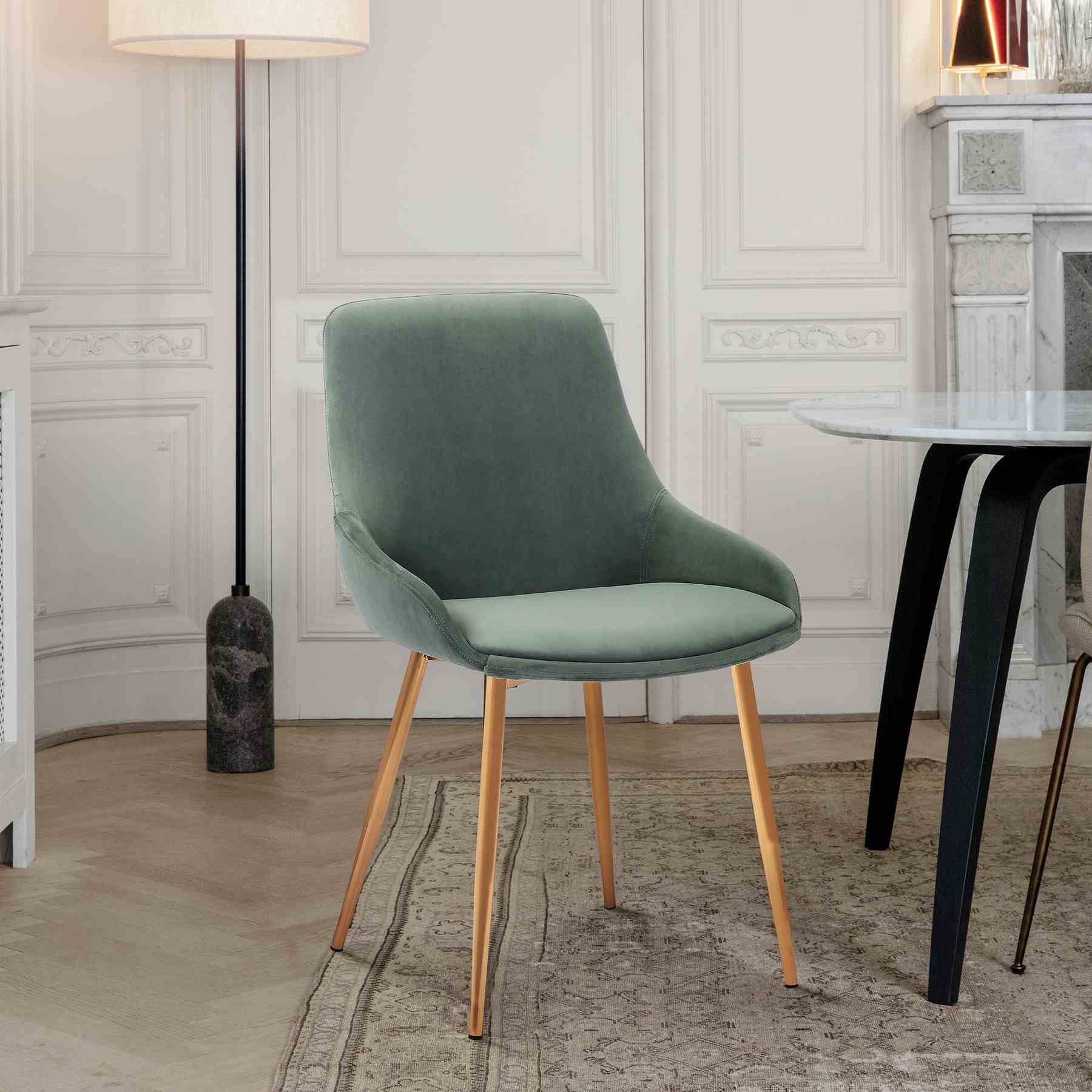 Heidi Sage Velvet Dining Accent Chair - Image 5