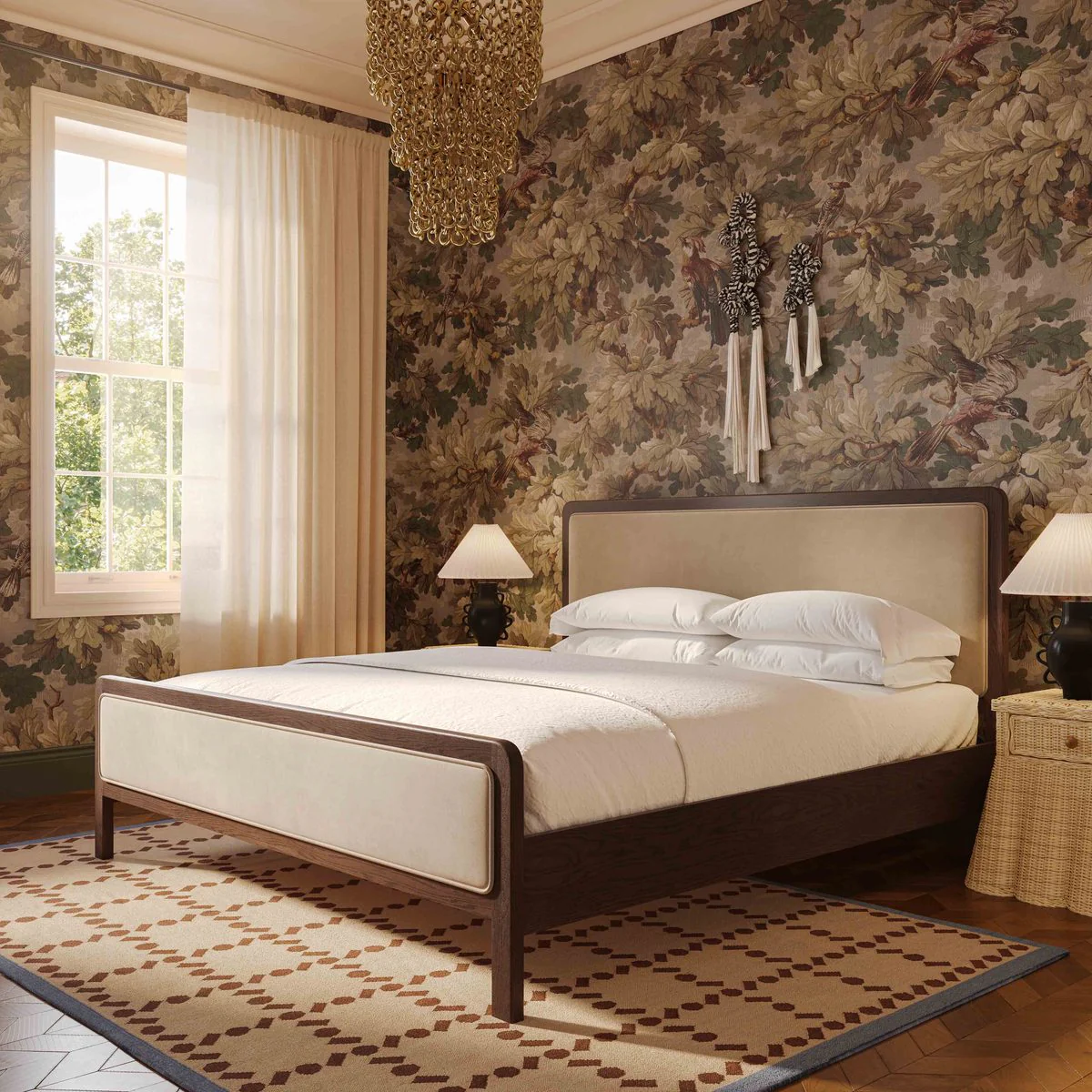 Hella Taupe Velvet King Bed - Image 12