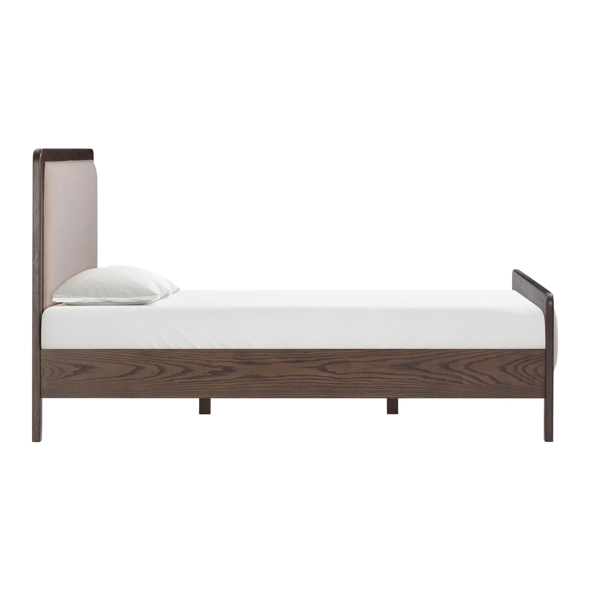 Hella Taupe Velvet Queen Bed - Image 3