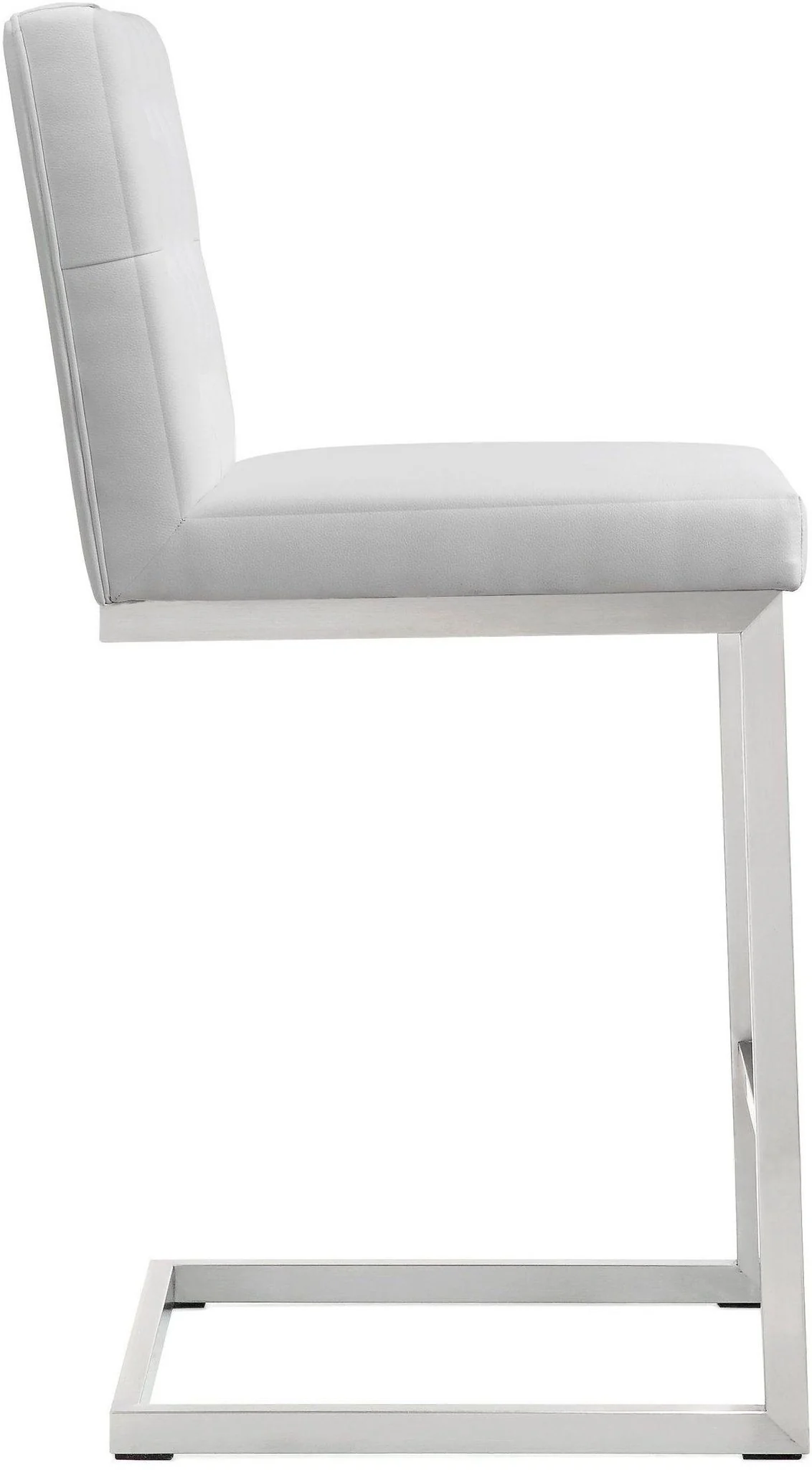 Helsinki White Performance Vegan Leather and Stainless Steel Counter Stool - Set of 2 - Image 5