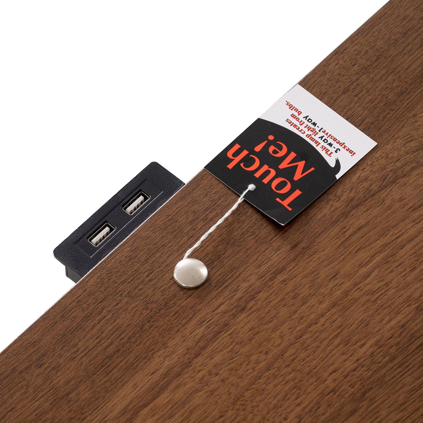 Hepburne Nightstand w/ USB & LED, Walnut - Image 3