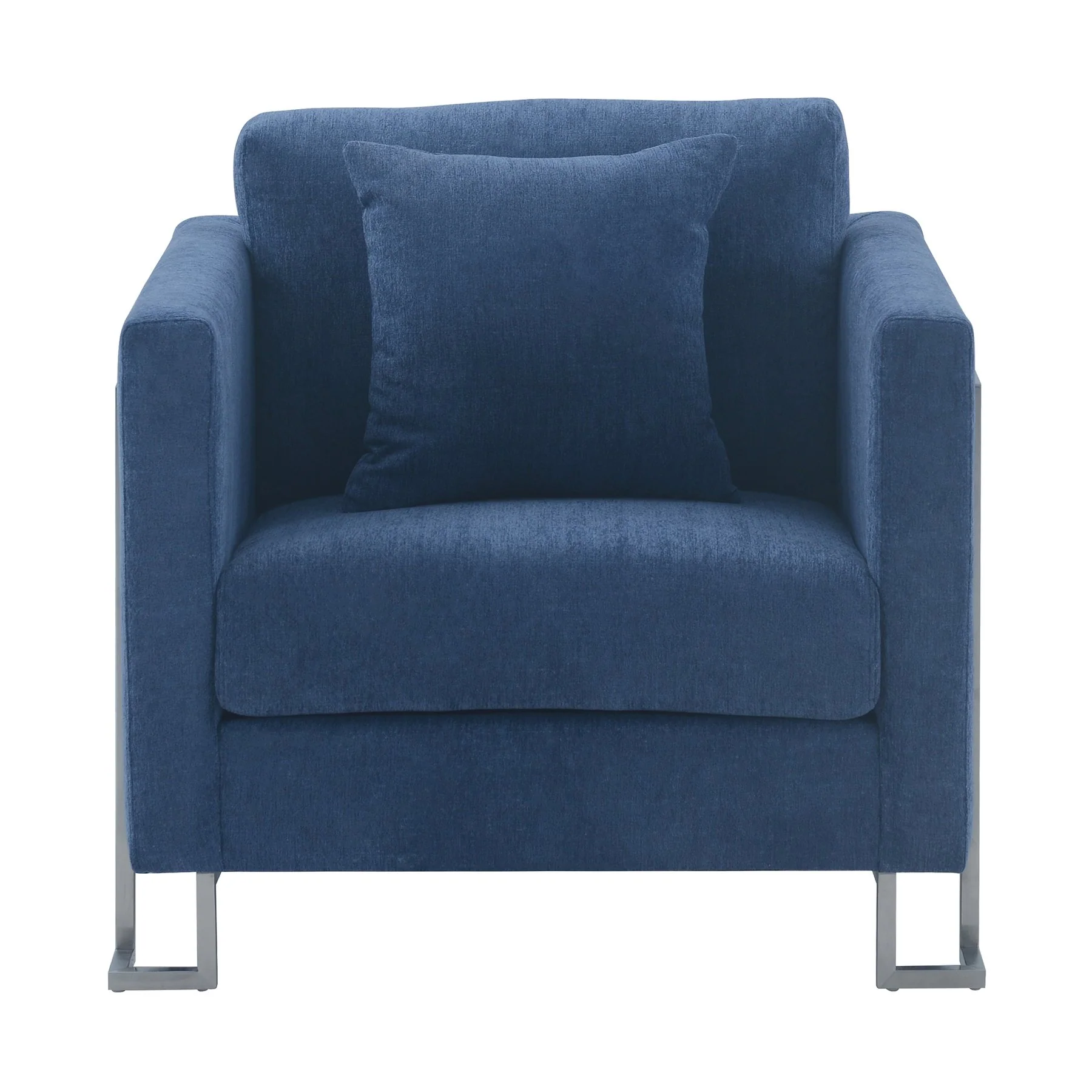 Heritage 2 Piece Blue Fabric Upholstered Sofa & Chair Set - Image 2