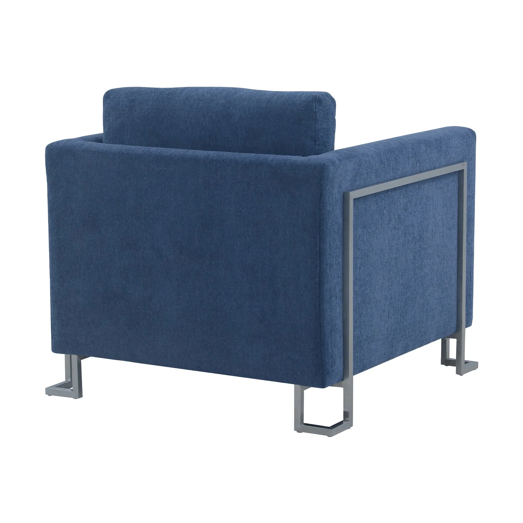 Heritage 2 Piece Blue Fabric Upholstered Sofa & Chair Set - Image 3