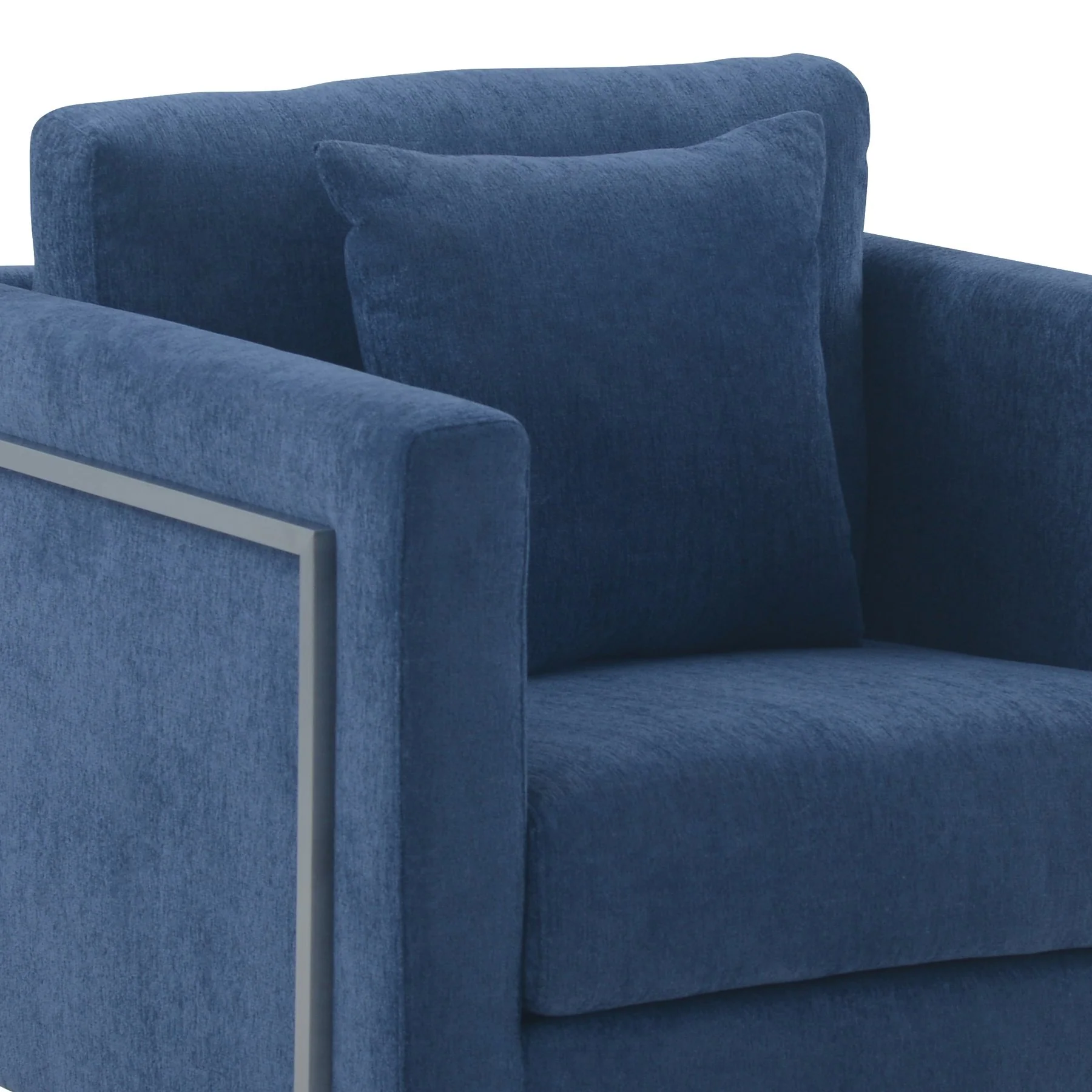 Heritage 2 Piece Blue Fabric Upholstered Sofa & Chair Set - Image 6