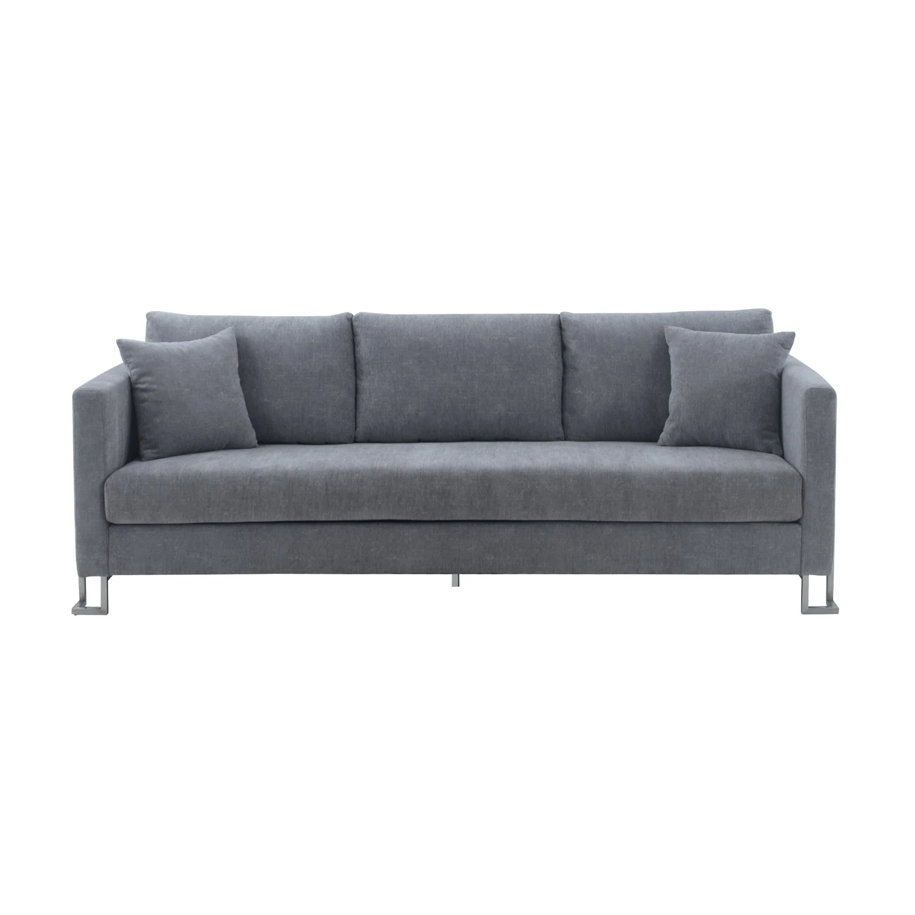 Heritage 2 Piece Gray Fabric Upholstered Sofa & Chair Set - Image 4