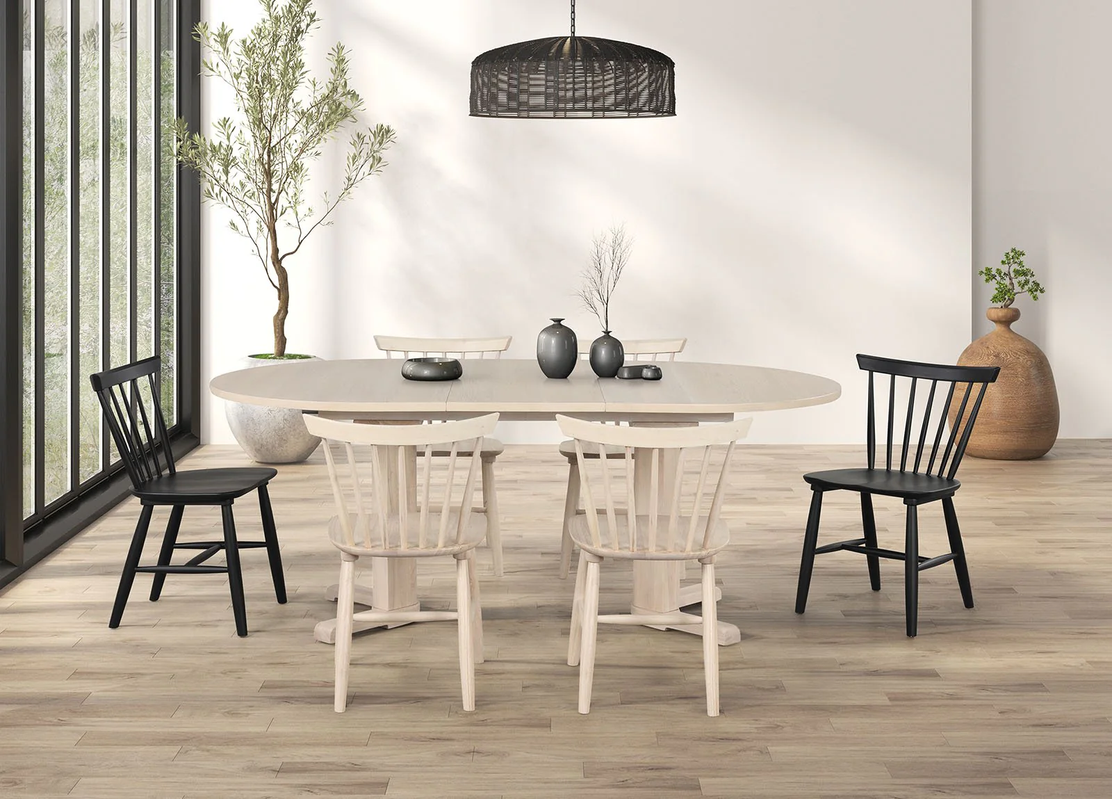 Hines Oval Dining Table, Natural w/ Leaf, White Oak - Image 2