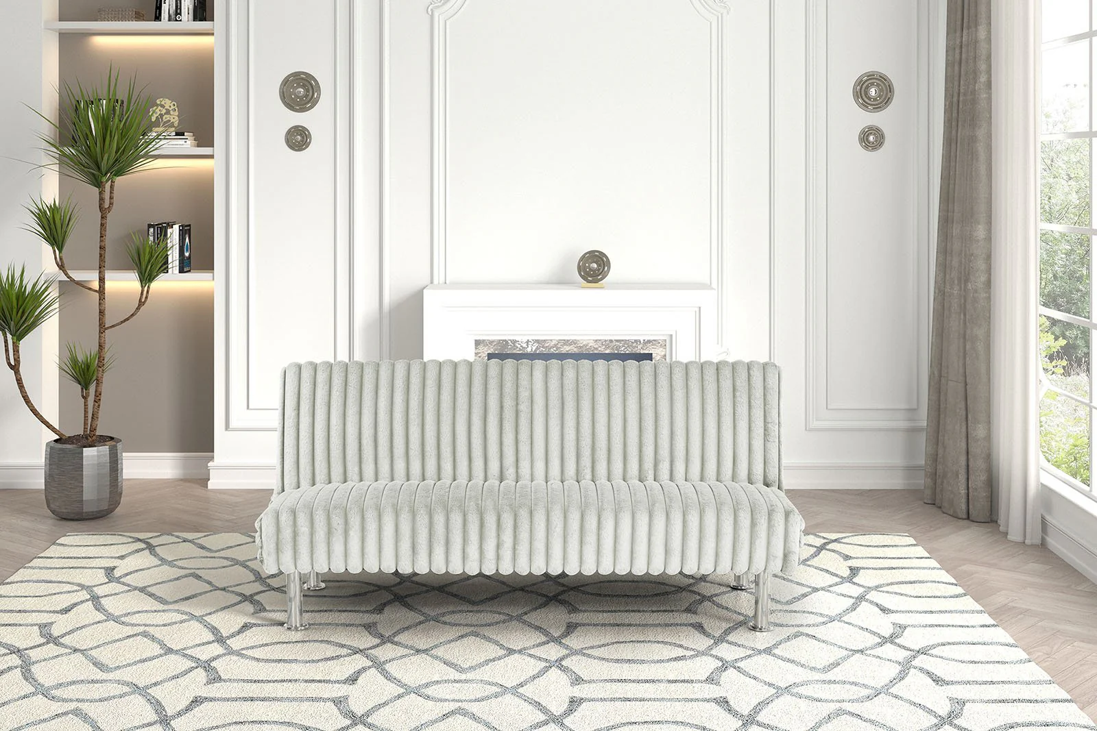 Hinwil Futon Sofa Bed, Light Gray - Image 3